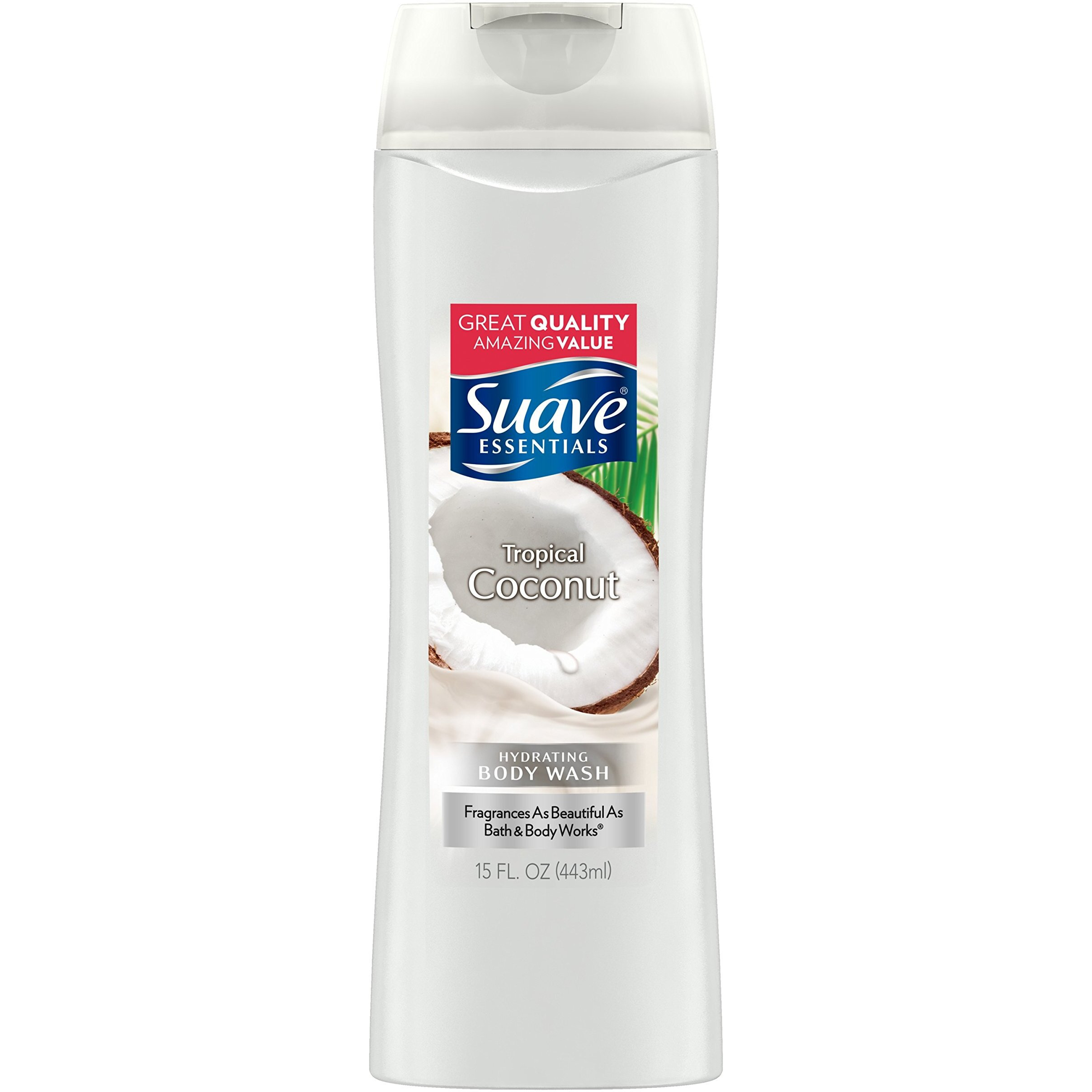 Suave Essentials Body Wash, Creamy Tropical Coconut, 15 Fl Oz (Pack Of 1)