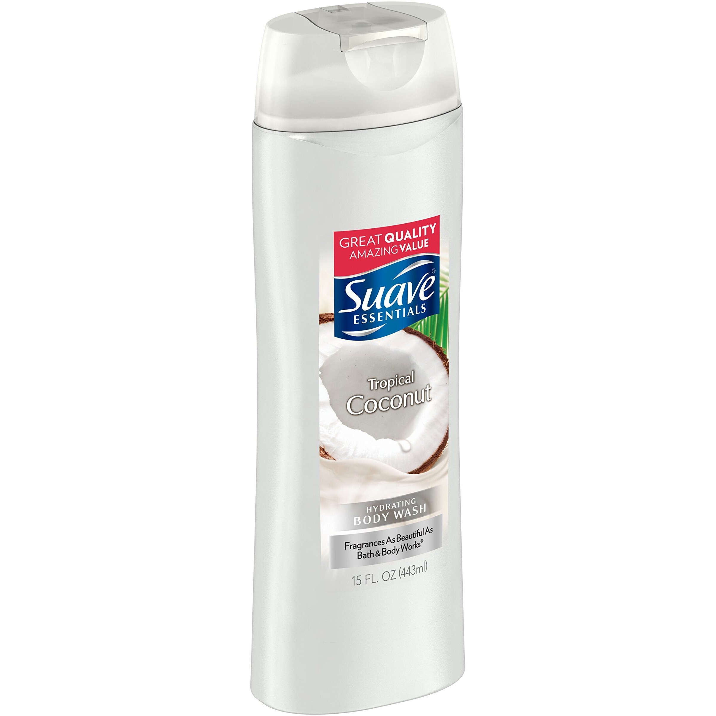 Suave Essentials Body Wash, Creamy Tropical Coconut, 15 Fl Oz (Pack Of 1)