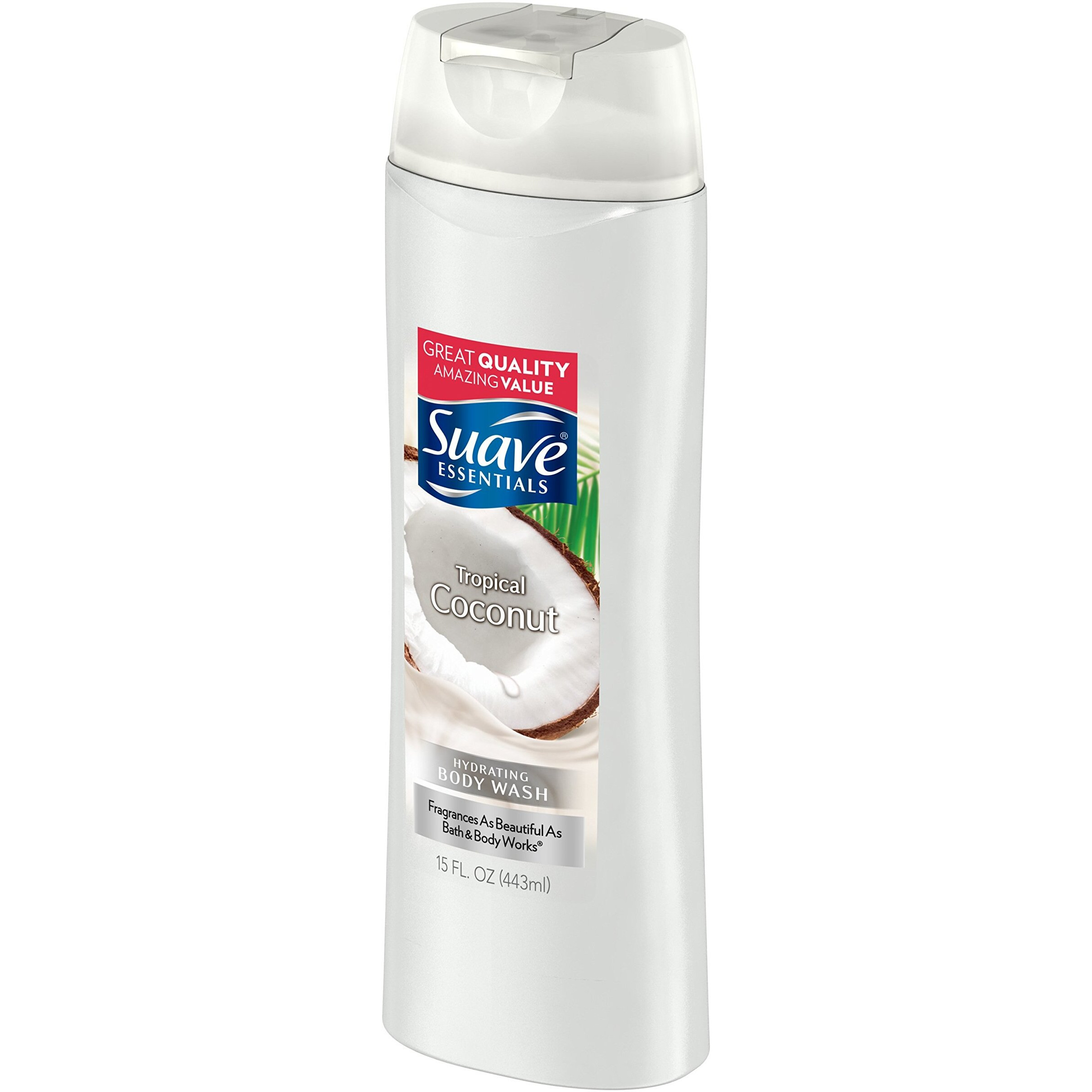 Suave Essentials Body Wash, Creamy Tropical Coconut, 15 Fl Oz (Pack Of 1)