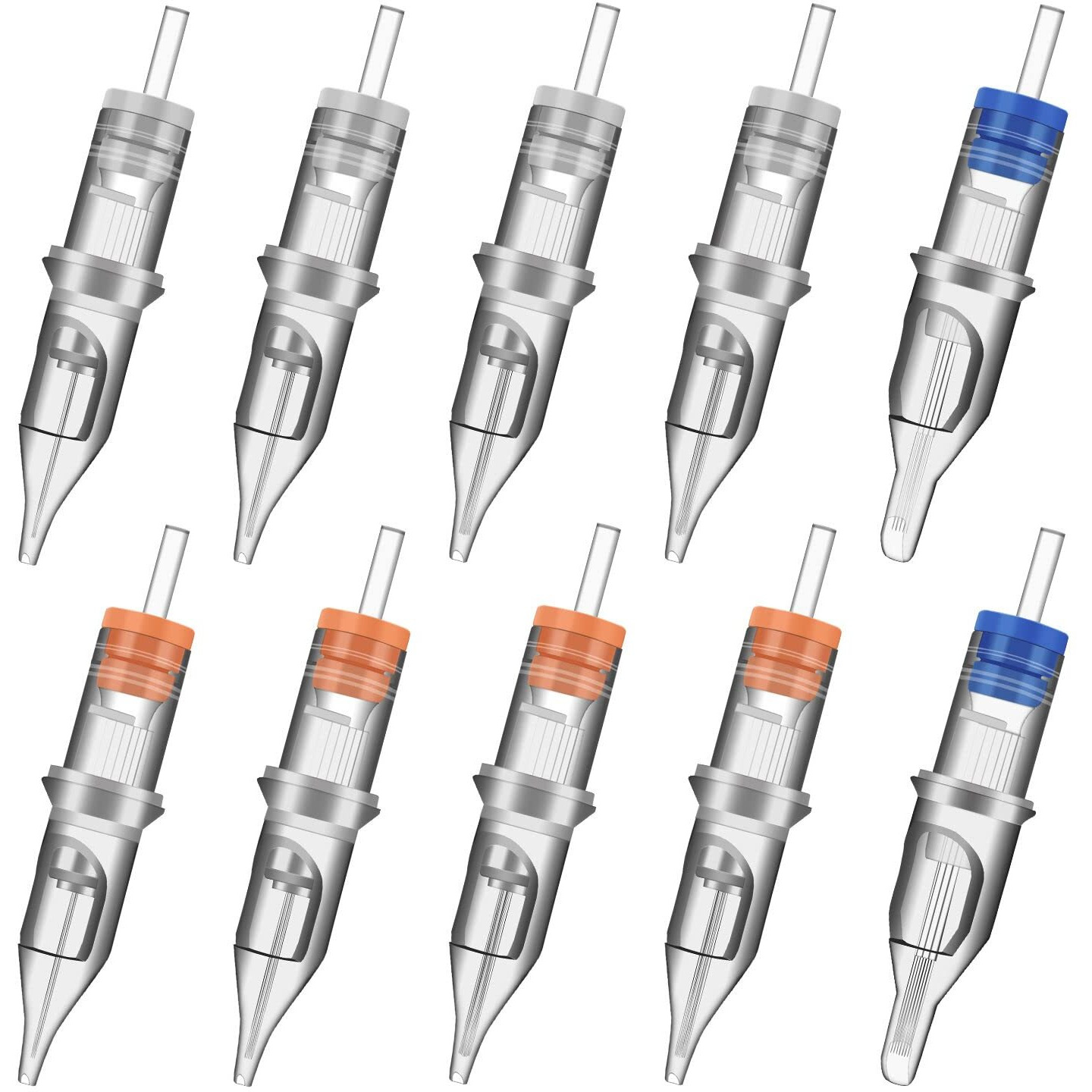 100Pcs Mixed Tattoo Cartridge Needles, Atomus Assorted Disposable Tattoo Needle 3Rl 5Rl 7Rl 9Rl 3Rs 5Rs 7Rs 9Rs 5M1 7M1 For Tattoo Machine