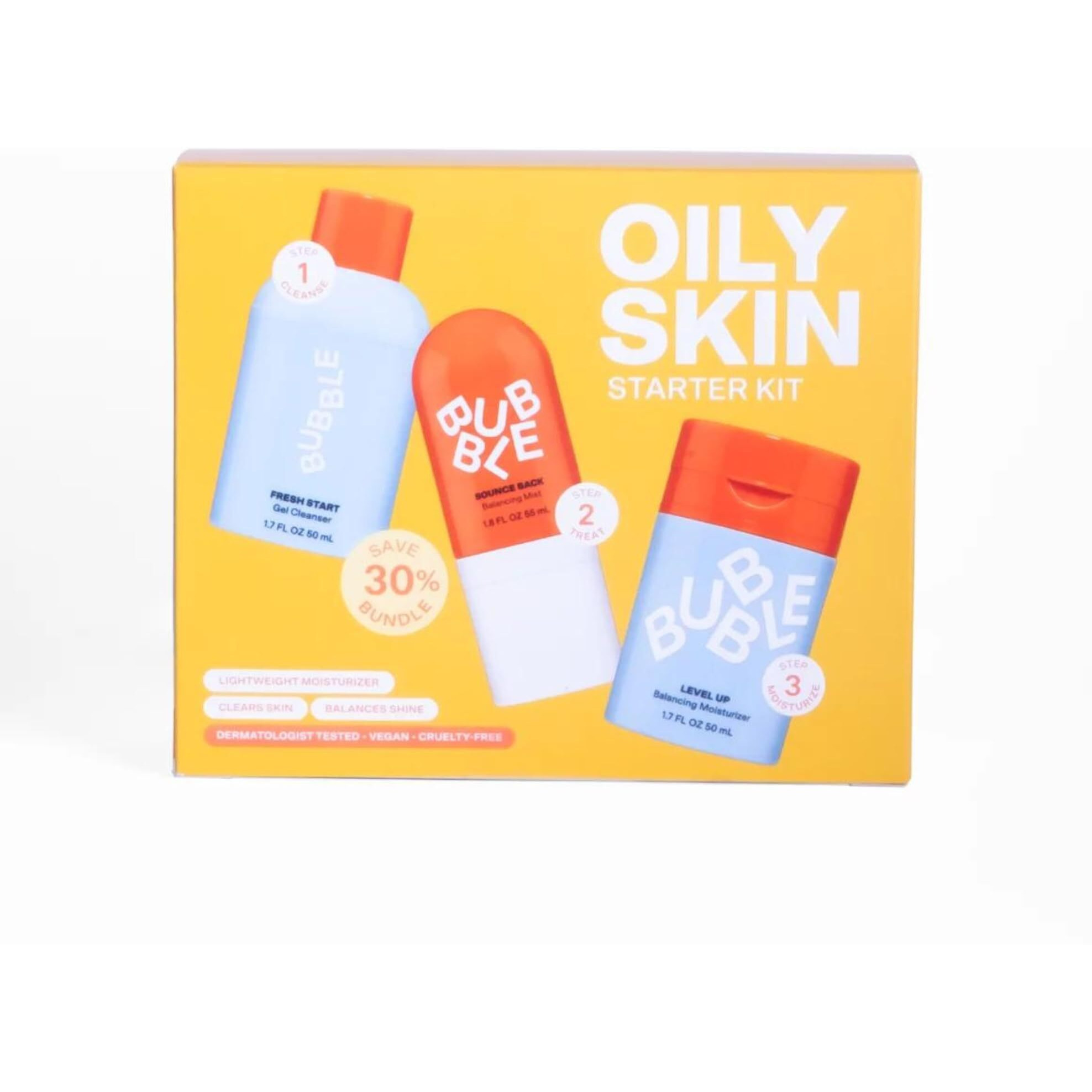 Bubble Skincare 3-Step Balancing Bundle, For Normal To Oily & Combo Skin, Set Of 3