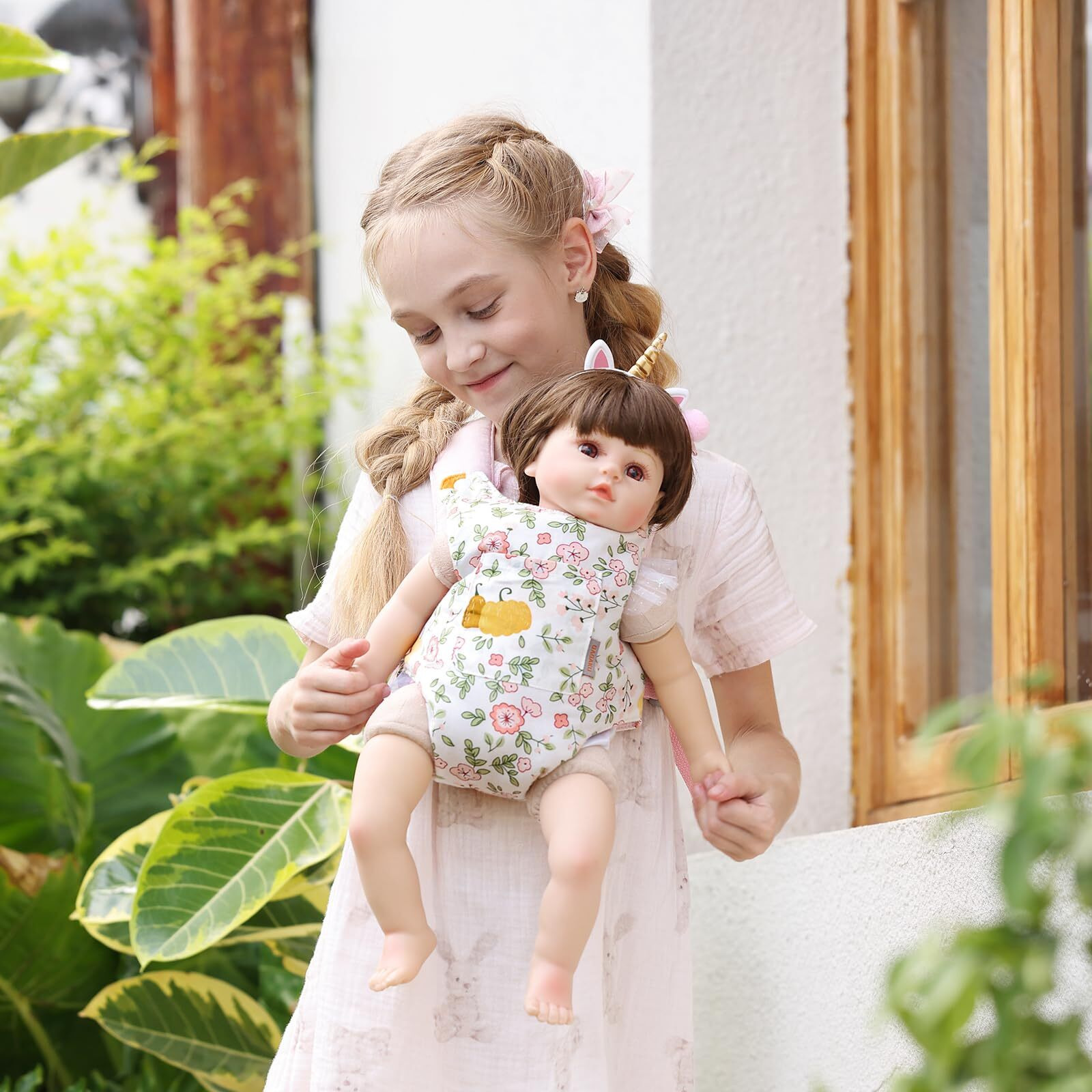 Gagaku Baby Doll Carrier For Toddlers Toy Baby Carrier Baby Doll Accessories Toy Carrier Backpack Stuff Reborn Baby Carrier Bassinet For Girls - Pink - Pumpkin Plum