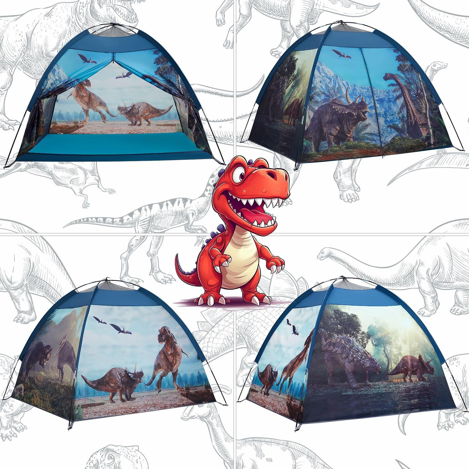 Mnagant Dinosaur Kids Play Tent-61   X61   X45   Realistic Dinosaur Kids Tent Indoor & Outdoor, Pop Up Play House For Kids, Boys & Girls Age 3-12
