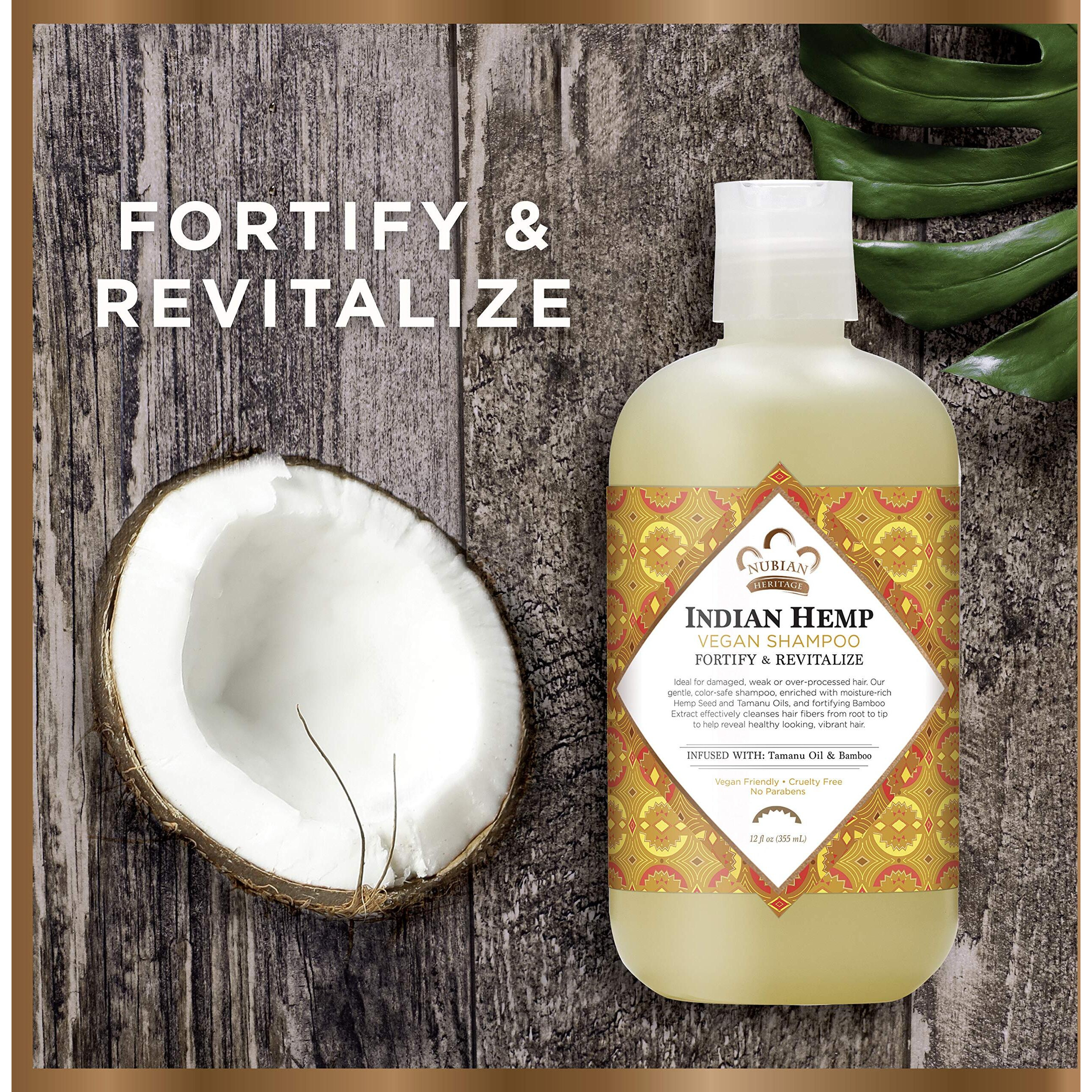 Nubian Heritage Shampoo For Weak Hair, Indian Hemp Helps Strengthen And Nourish Hair, 12 Oz