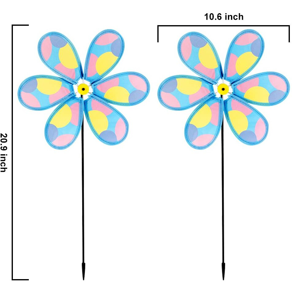 Hadeeong 4Pcs Wind Spinners For Yard And Garden, Lawn Yard Decorations Pinwheels Colorful Whirligigs Windmill Kids Toys For Outdoor Decor