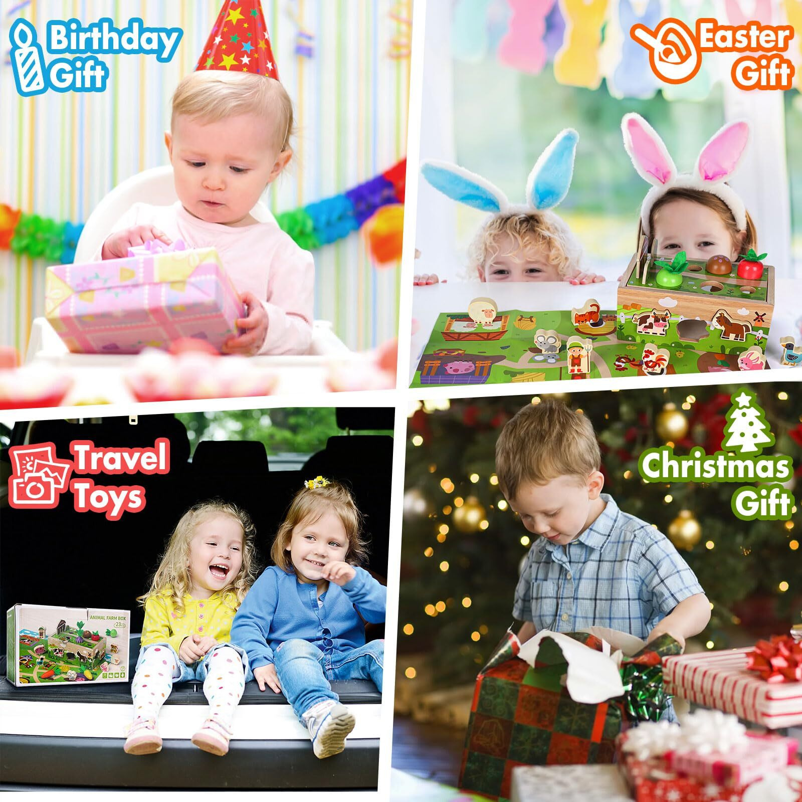 Montessori Wooden Sensory Toddler Toys Toy For 1 Year Old Boys Girls Birthday Gifts | 1St One First Birthday Gift For 1 Year Old Girl Boy, Educational Learning Toy For 1-2 Year Old Fine Motor Skills