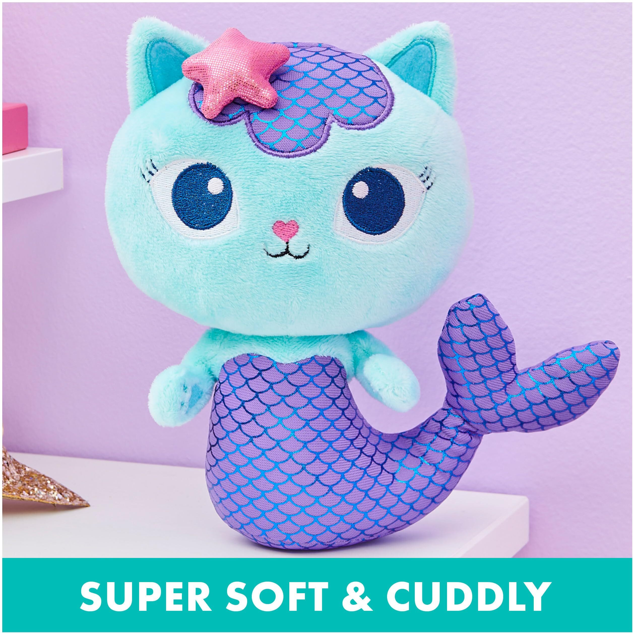 Gabby's Dollhouse, Purr-Ific Plush Toys 2-Pack With Cakey Cat And Mercat, Kids Toys For Ages 3 And Up