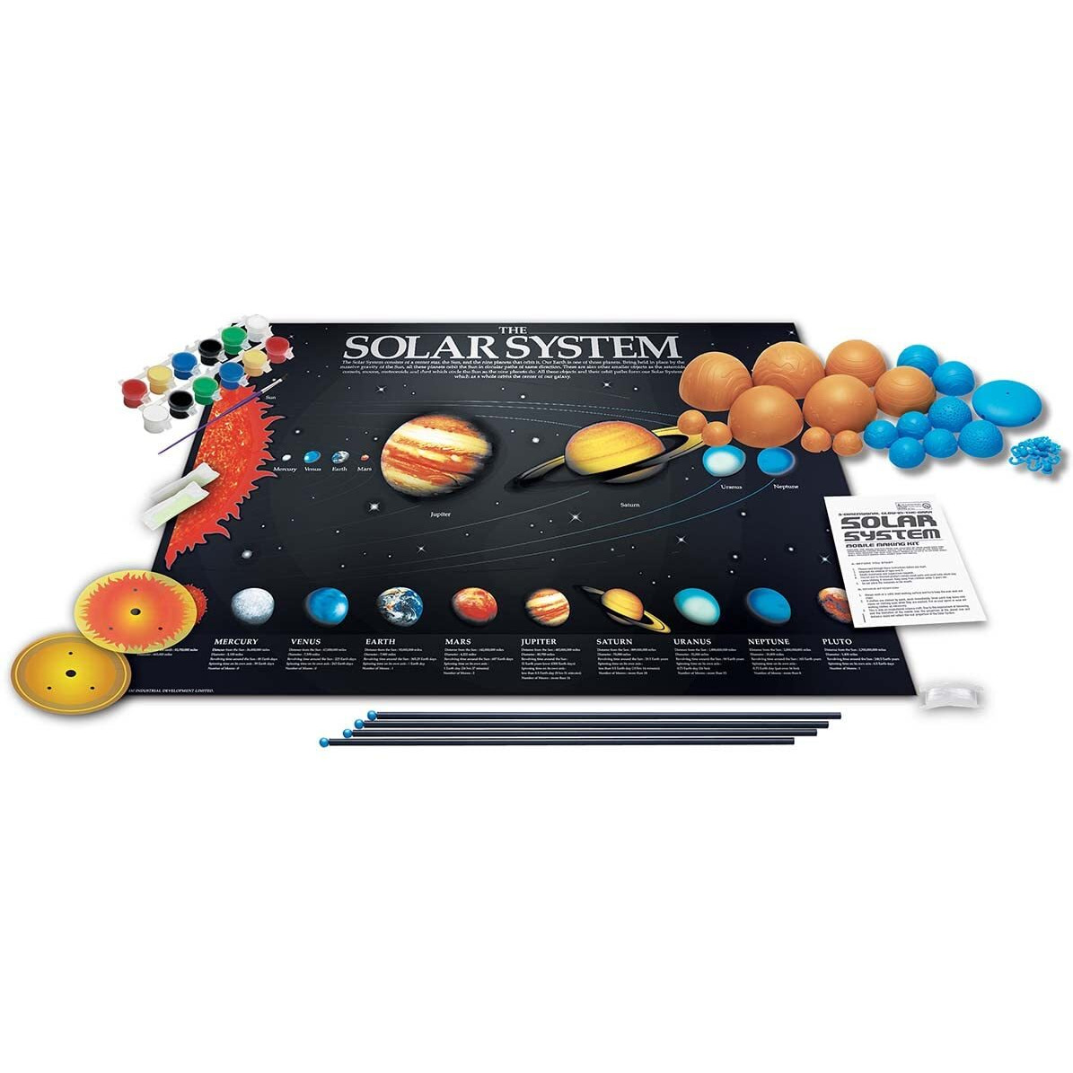 4M 3D Glow-In-The-Dark Solar System Mobile Making Kit - Diy Science Astronomy Learning Stem Toys Educational Gift For Kids & Teens, Girls & Boys