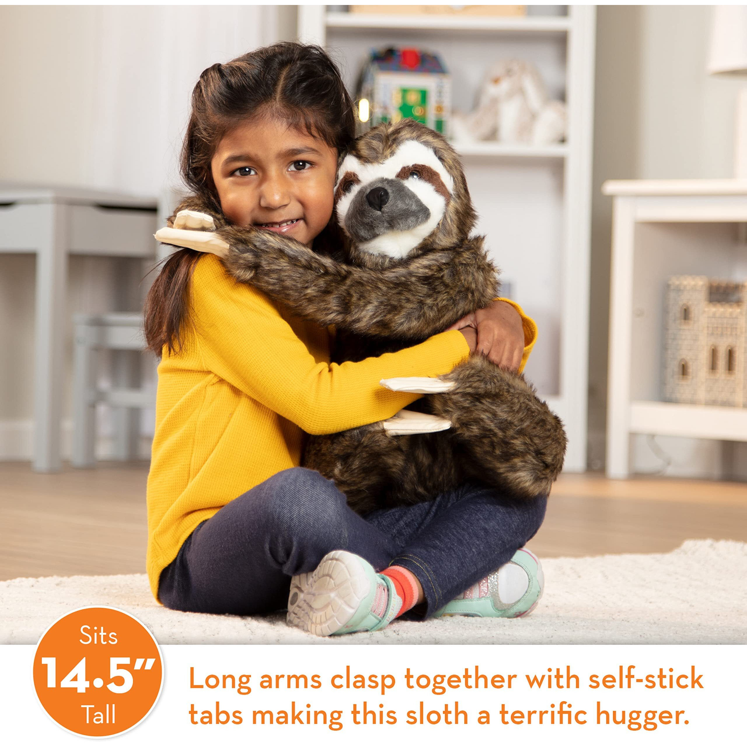 Melissa & Doug Lifelike Plush Sloth Stuffed Animal (12W X 14.5H X 9D In)