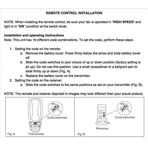 Anderic Replacement Fan-9T With Reverse Key Thermostatic Remote Control For Hampton Bay Ceiling Fans - Fan9T (Fcc Id L3Hfan9T, Pn Fan9Tr, Works Receiver Fan10R, Fan-10R)