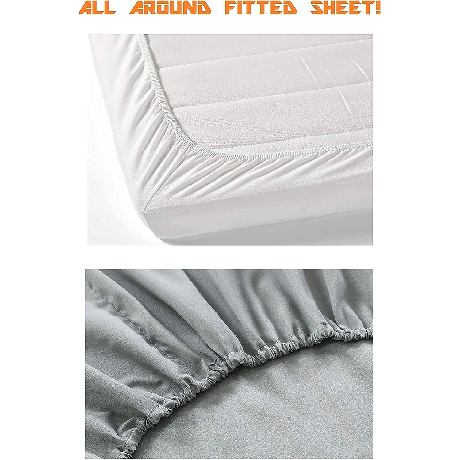 Elegant Comfort 1500 Premium Quality Fitted Sheet Ultra Soft 18-24 Inch Extra Deep Pocket - Single Fitted Sheet For High Mattress - Wrinkle Free With Smart Storage Pockets, Full, White