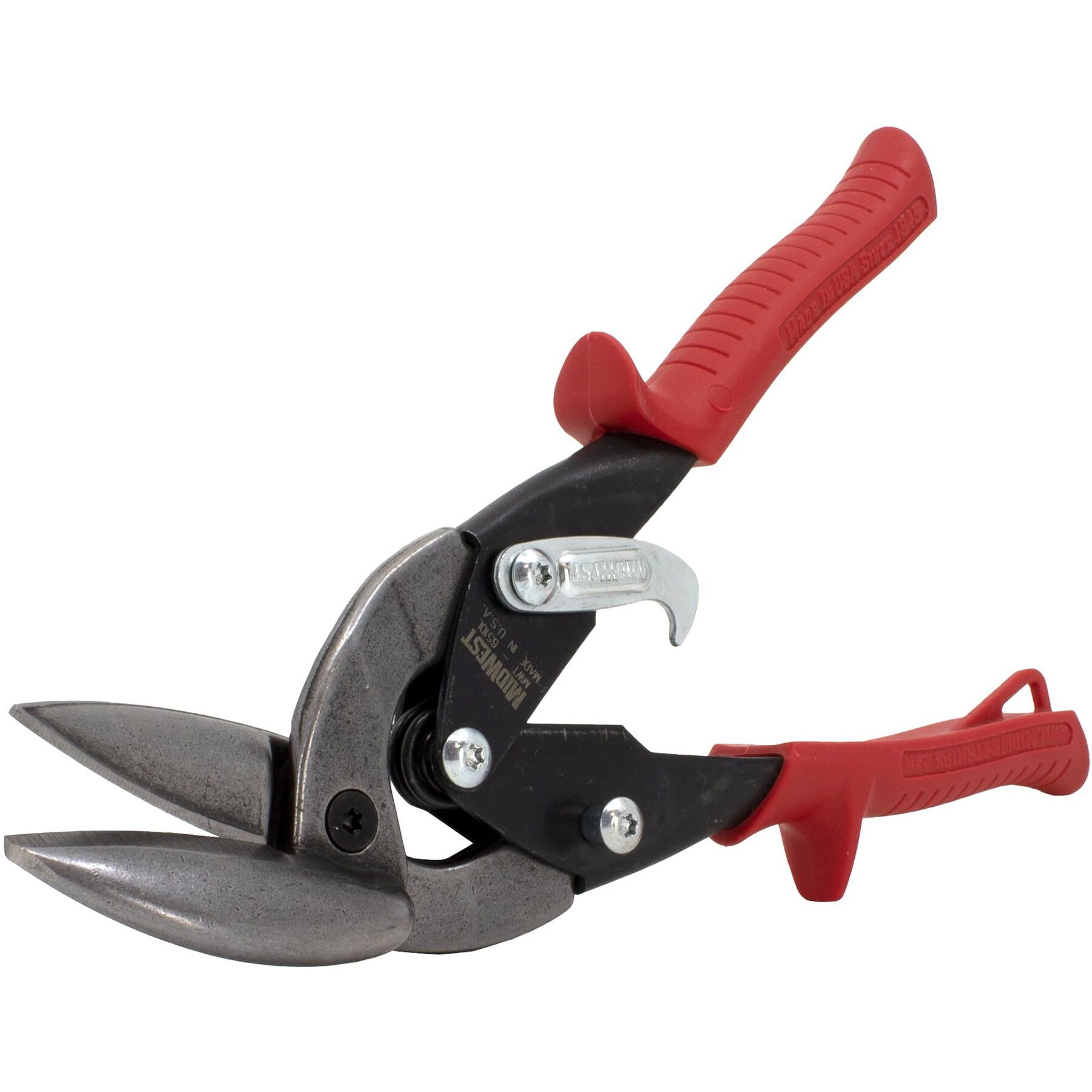 Midwest Tool And Cutlery Aviation Snip - Left Cut Offset Tin Cutting Shears With Forged Blade & Kush'N-Power Comfort Grips - Mwt-6510L