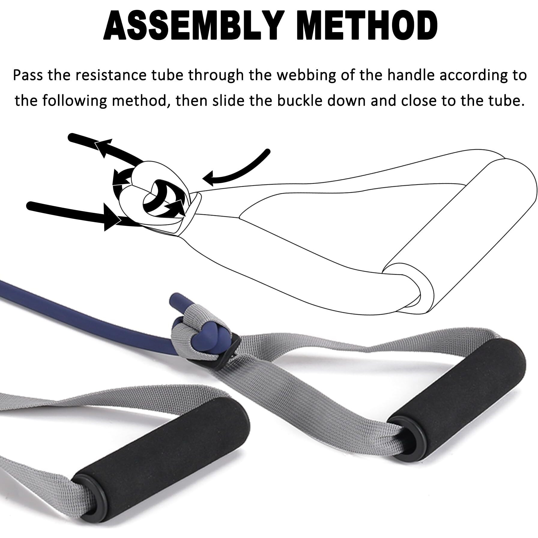 Exercise Bands Resistance Bands Set With Handles, Stretch Bands Workout Bands For Stretching, Latex Free Fitness Physical Therapy Bands Suitable For Rehab, Yoga, Pilates, Gym, Home Exercise