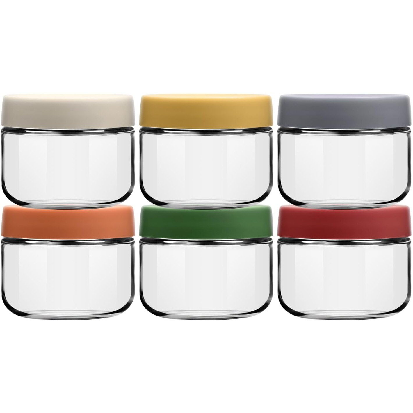 Eonjoe 8Oz Glass Jars With Lids 1 Cup Small Food Containers For Chia Pudding Jam Snack Yogurt Overnight Oats Candy,6-Pack