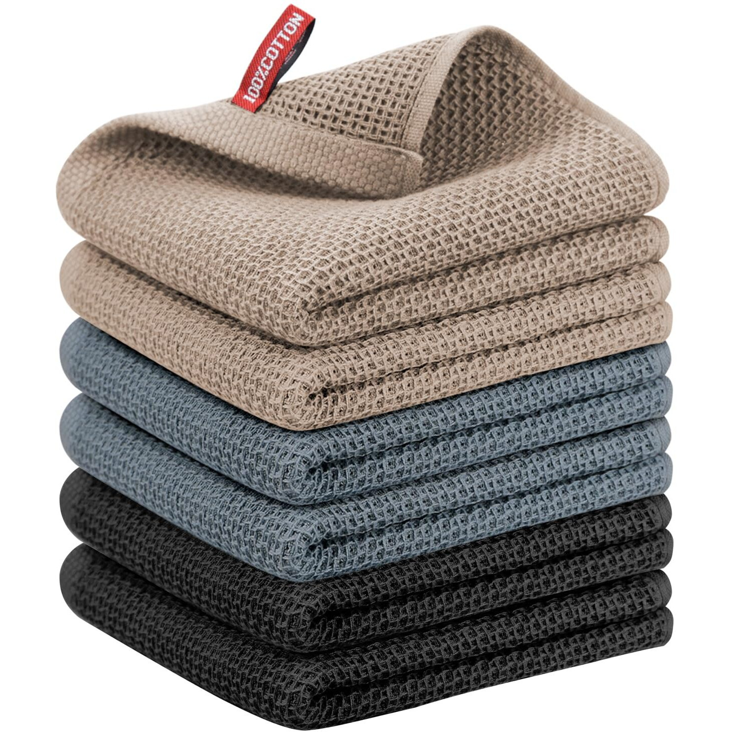 Nialnant 6 Pack Kitchen Hand Towels,100% Cotton Dish Towels For Kitchen,Extra Soft & Absorbent Dish Cloths For Washing Dishes,Cleaning Rags