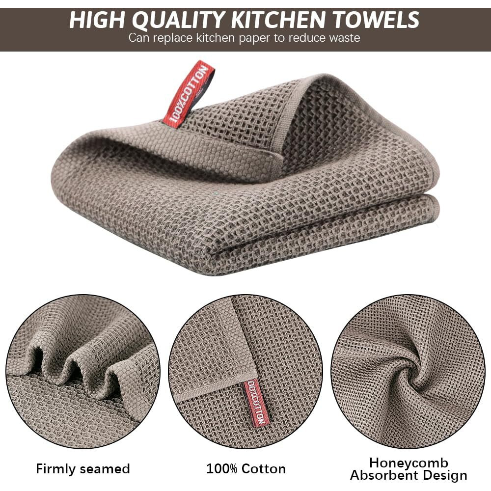 Nialnant 6 Pack Kitchen Hand Towels,100% Cotton Dish Towels For Kitchen,Extra Soft & Absorbent Dish Cloths For Washing Dishes,Cleaning Rags