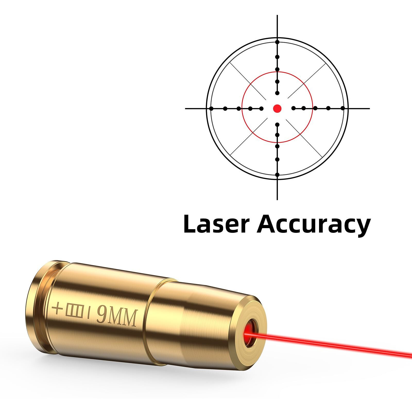 Ezshoot 9Mm Laser Bore Sighter Red Laser Bore Sight With 3 Sets Of Batteries