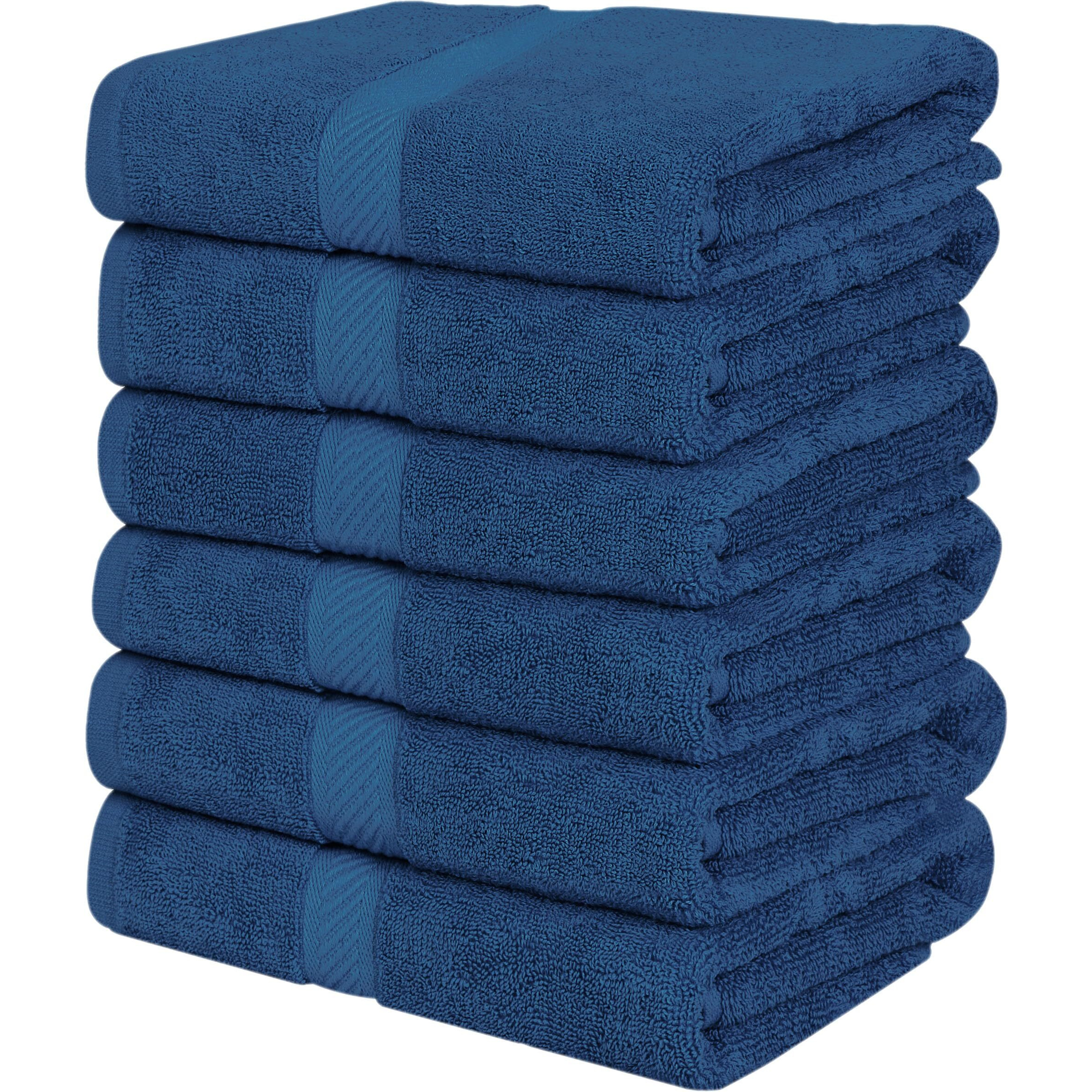 Utopia Towels 6 Pack Bath Towel Set (24 X 48 Inches), 500 Gsm 100% Ring Spun Cotton Medium Lightweight And Highly Absorbent Quick Drying, Premium Towels For Hotel, Spa And Bathroom (Navy)