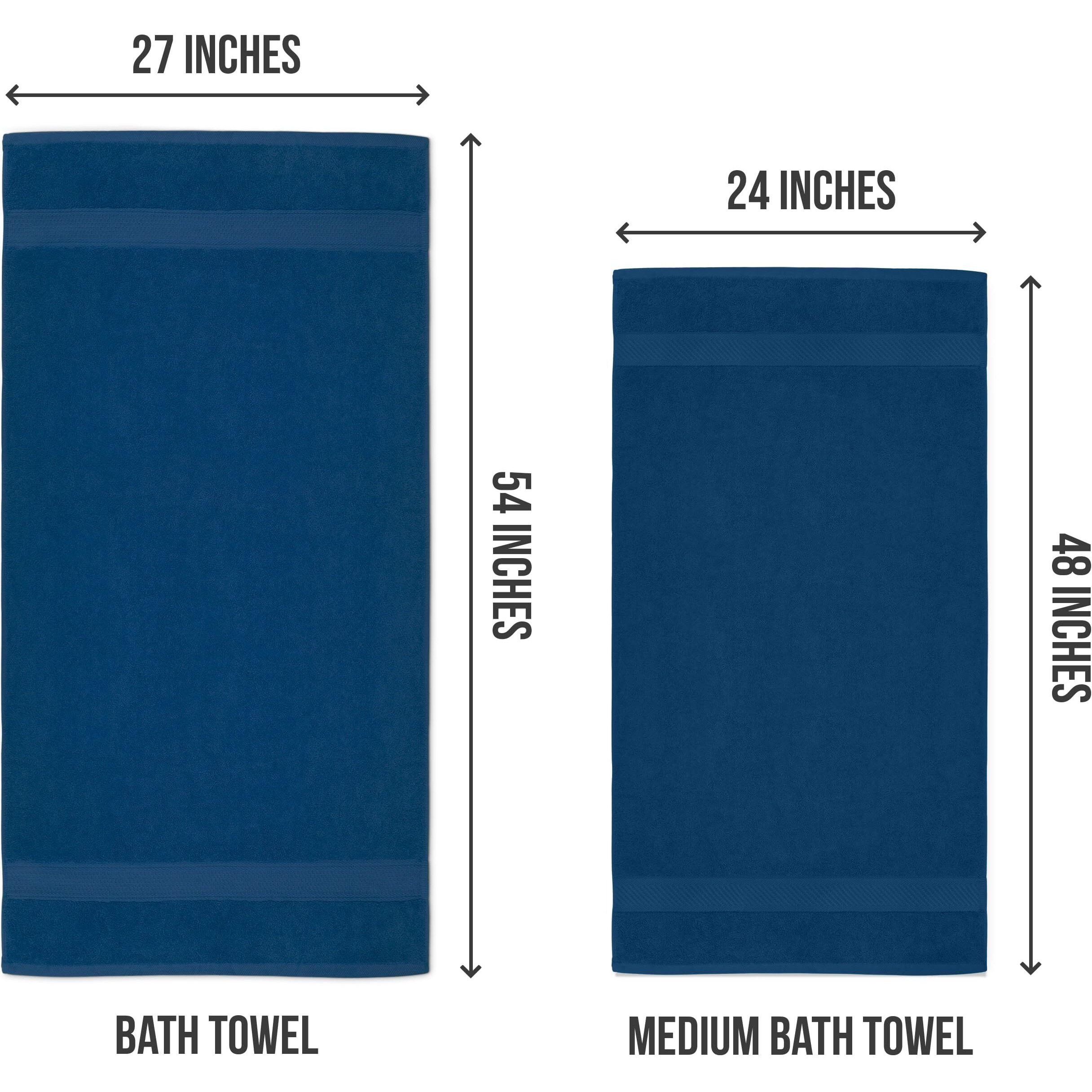 Utopia Towels 6 Pack Bath Towel Set (24 X 48 Inches), 500 Gsm 100% Ring Spun Cotton Medium Lightweight And Highly Absorbent Quick Drying, Premium Towels For Hotel, Spa And Bathroom (Navy)