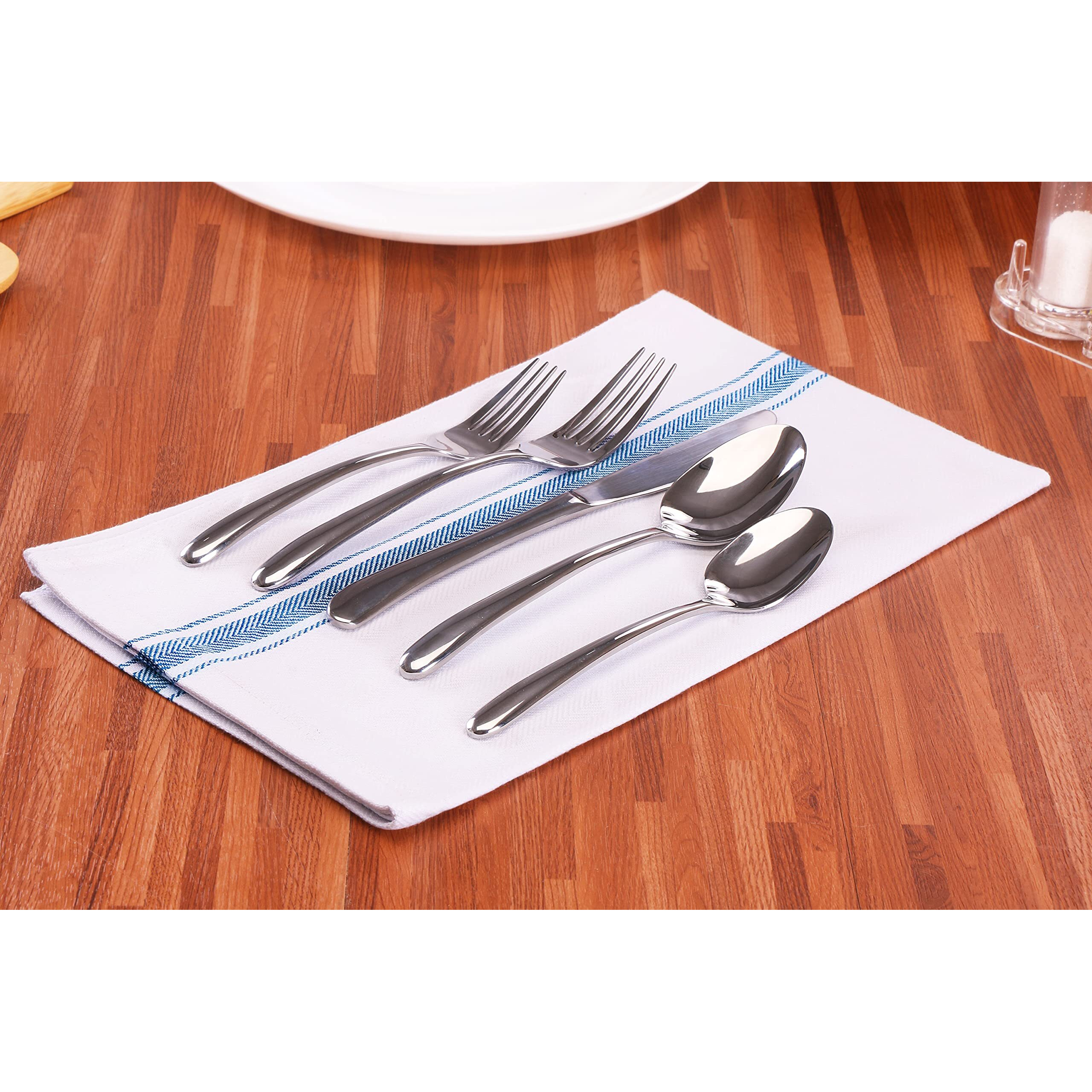 Utopia Towels Blue Dish Towels [6 Pack - 15 X 25 Inches] 100% Ring Spun Cotton Kitchen Towels, Highly Absorbent & Reusable Cleaning Bar And Tea Towels Set