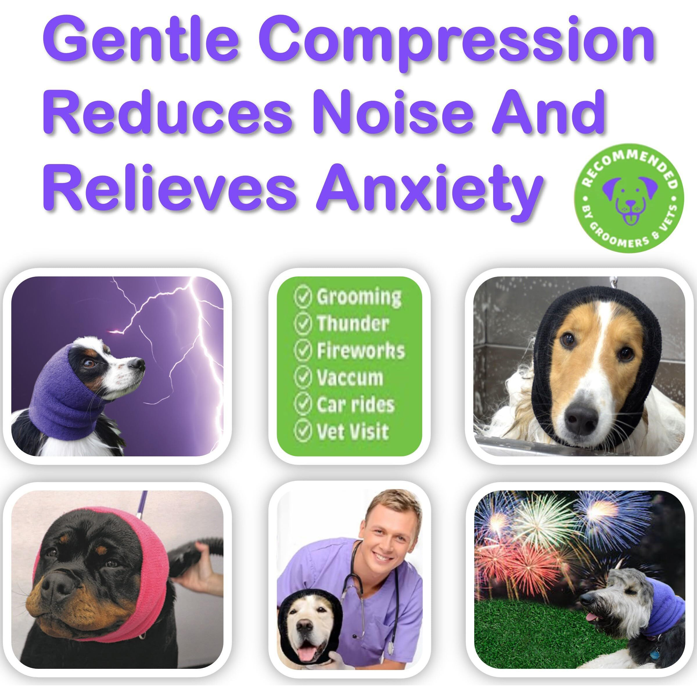 Happy Hoodie The Original Dog & Cat Calming Band, Anxiety Relief/Noise Protection-Grooming-Thunder-Fireworks (Xs, Blue)