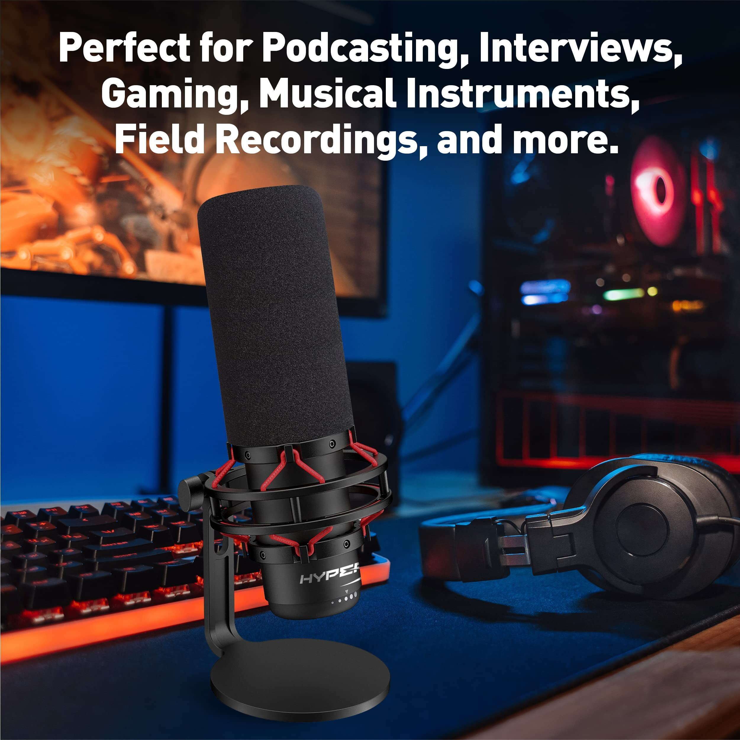 Foam Windscreen For Hyperx Quadcast S - Microphone Pop Filter For Hyper X Quad Cast Usb Mic - Pop Guard Mic Cover Filters Recording Vibrations And White Noises