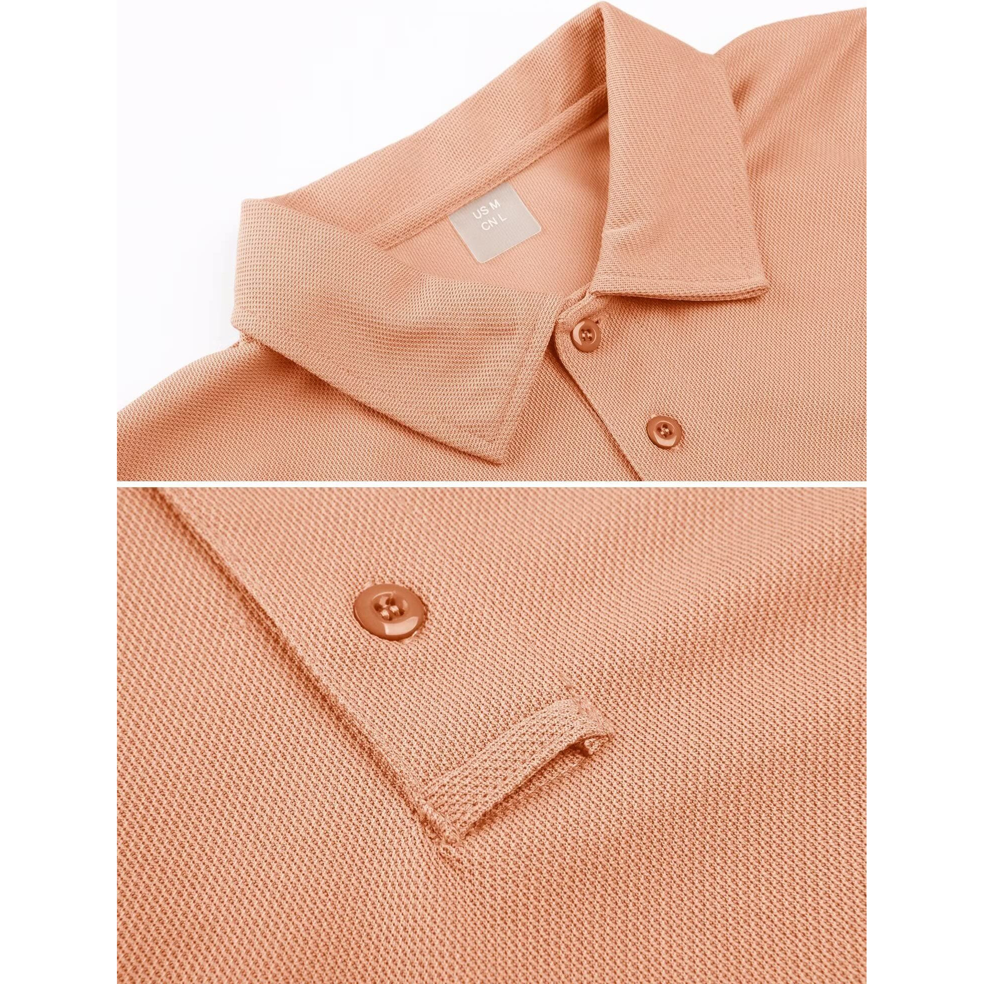 Magcomsen Golf Polos For Men Dry Fit Short Sleeve Polo Shirts Breathable Athletic Polo Shirts Rugby Shirt Apricot Xl