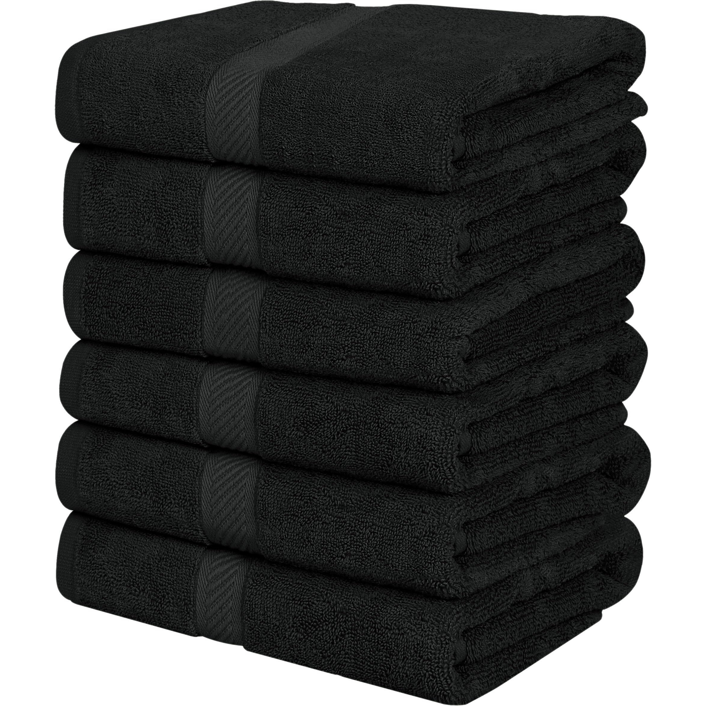 Utopia Towels 6 Pack Bath Towel Set (24 X 48 Inches), 500 Gsm 100% Ring Spun Cotton Medium Lightweight And Highly Absorbent Quick Drying, Premium Towels For Hotel, Spa And Bathroom (Black)