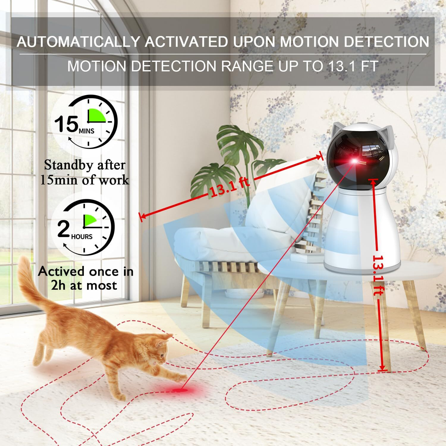 Yve Life Laser Cat Toys For Indoor Cats,The 4Th Generation Real Random Trajectory Motion Activated Rechargeable Automatic Cat Laser Toy,Interactive Cat Toys For Bored Indoor Adult