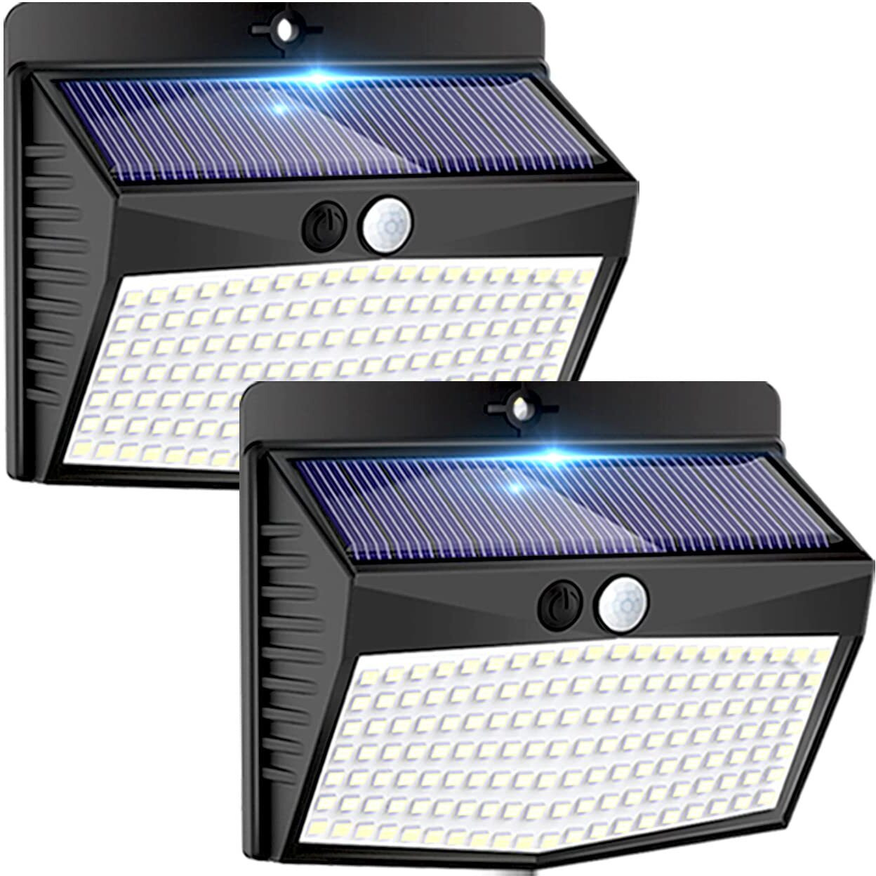 Peasur 2 Packs Solar Outdoor Lights Motion Sensor Solar Security Lights Waterproof With 3 Lighting Modes Solar Powered Wall Lights Outside For Garden Fence Yard