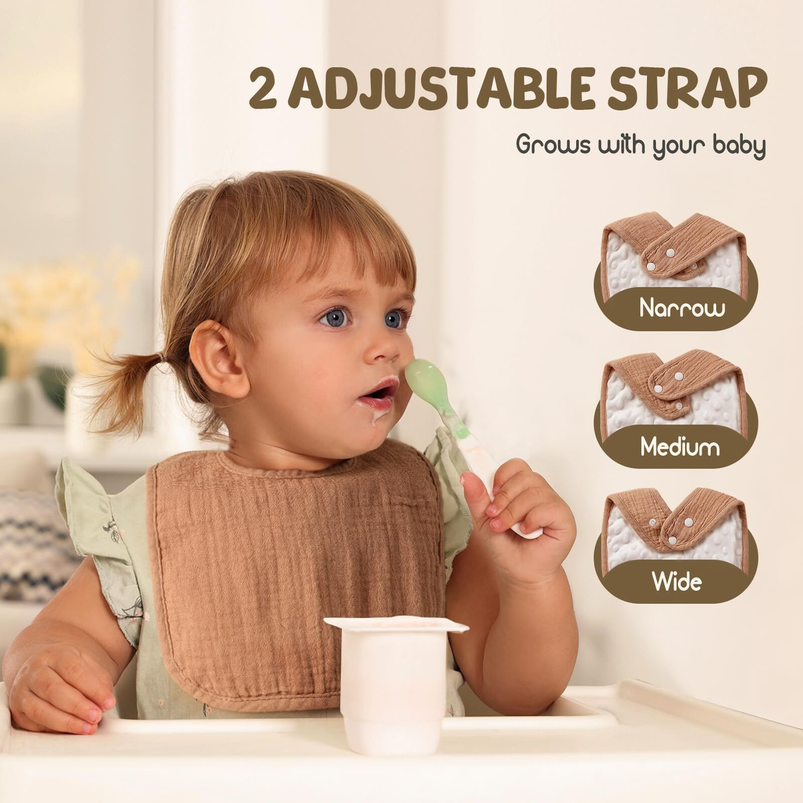 Poikshark Muslin Baby Bibs For Unisex Boys Girls, Soft Cotton Baby Drool Bibs, Drooling And Teething Bibs For Infant, Newborn