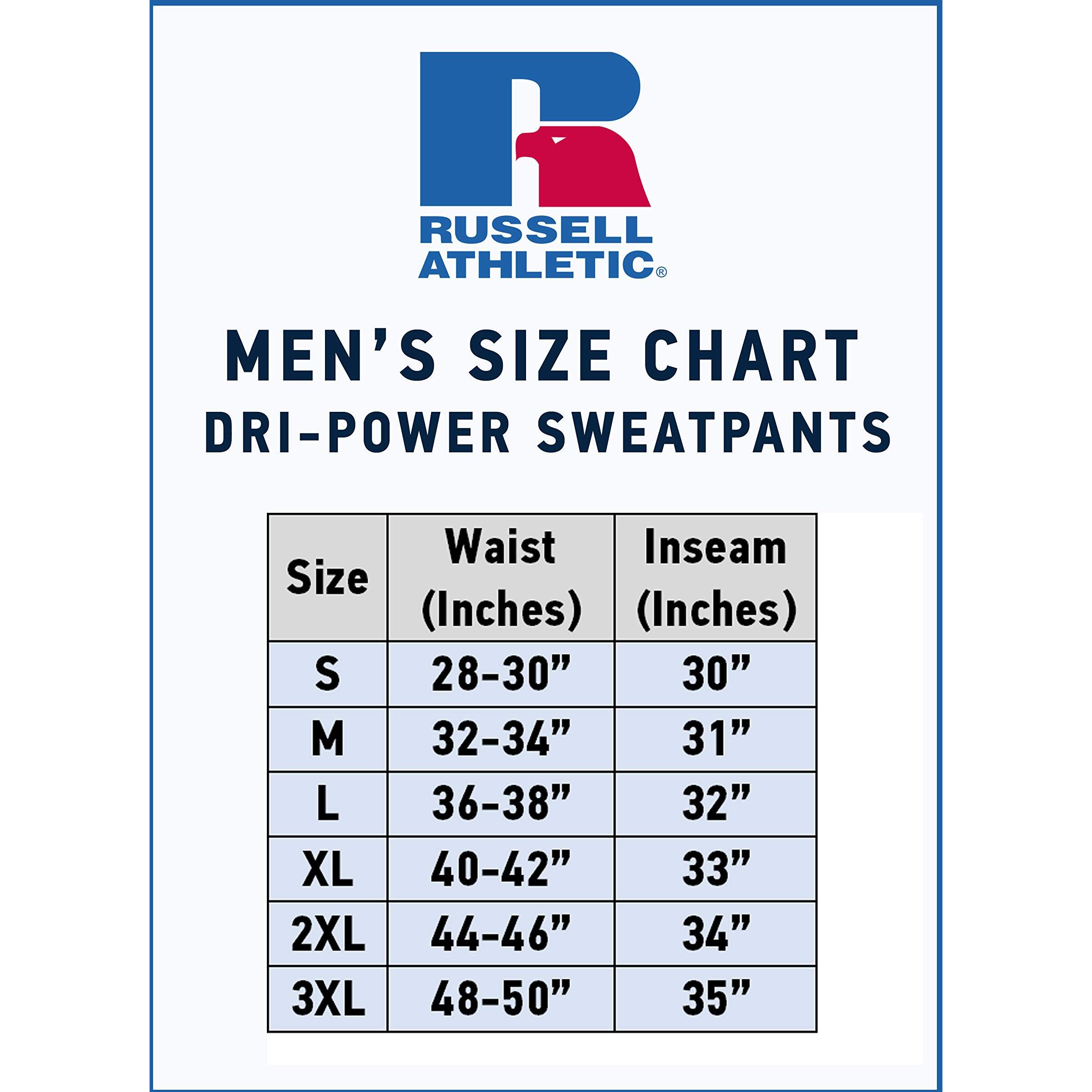 Russell Athletic Mens Dri-Power Open Bottom With Pockets Sweatpants, Oxford, X-Large Us
