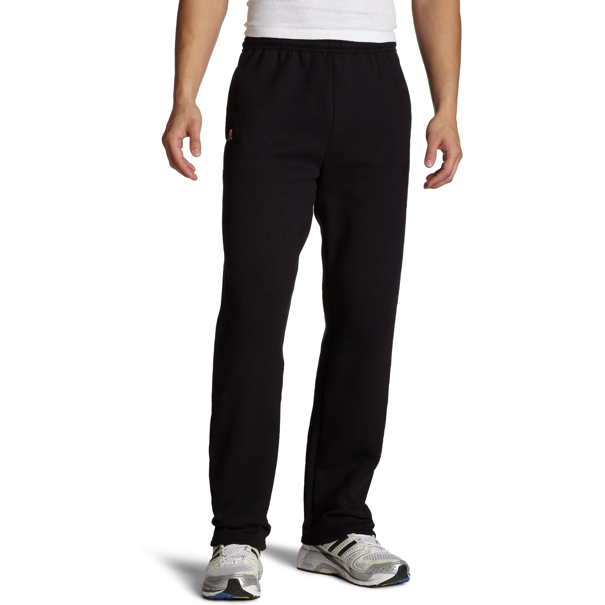 Russell Athletic Men's Dr-Power Fleece Open Bottom Pocket Pant, Black, Large