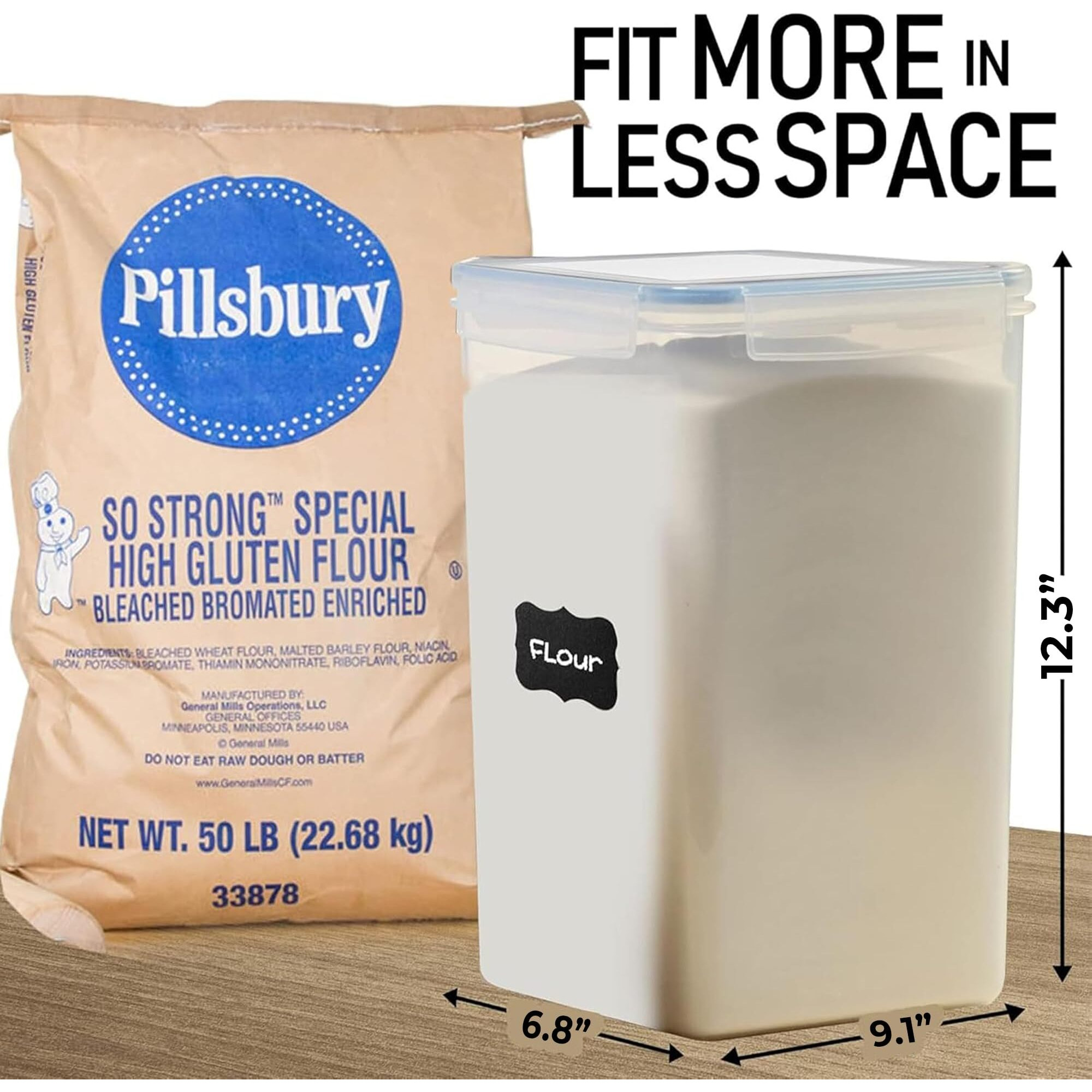 Flour Storage Container 2 Pc [8.5L / 287 Oz] Extra Large Food Storage Containers With Lids - Airtight, Leak Proof, Bpa-Free Plastic Flour Sugar Storage Containers - Bulk Storage For Kitchen & Pantry