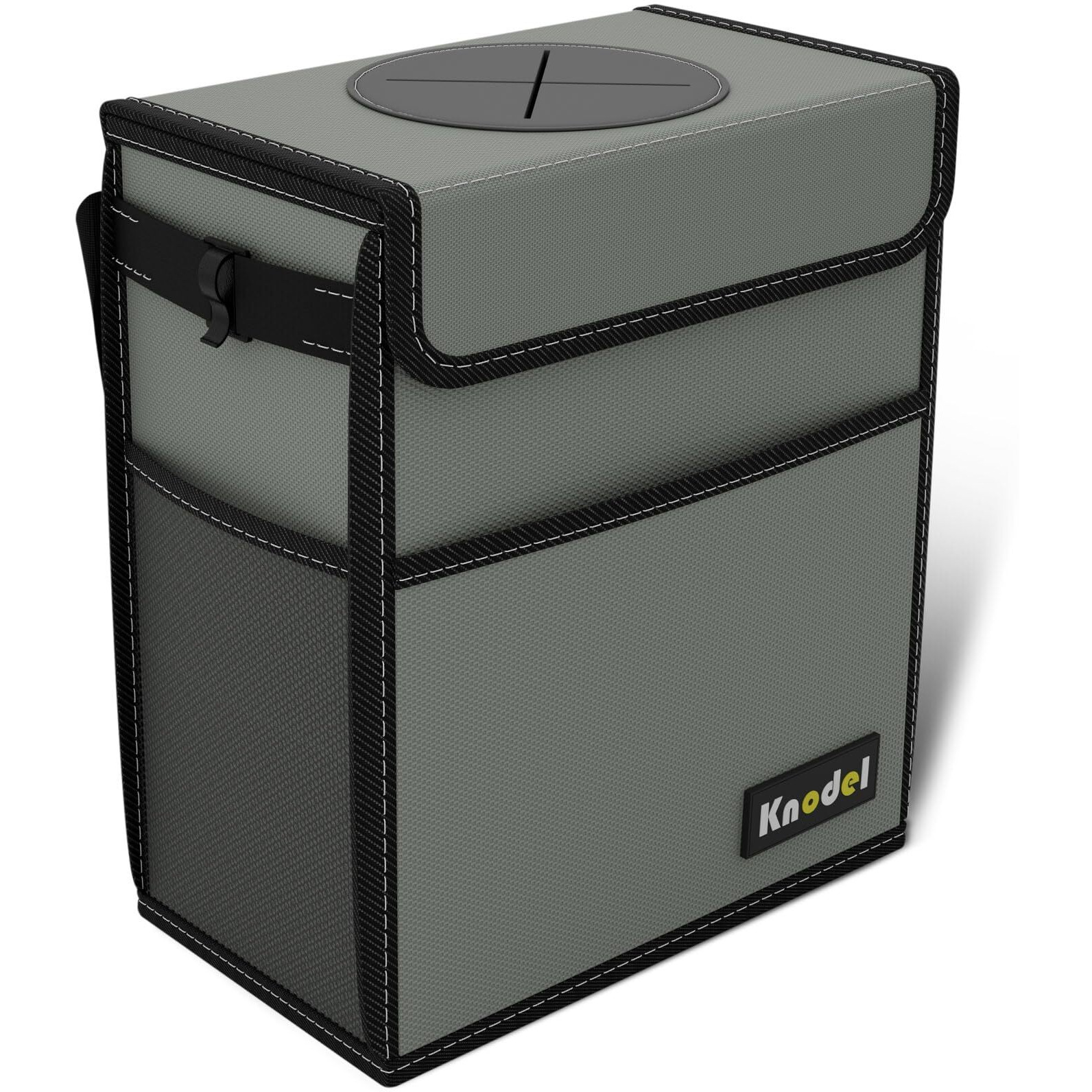 K Knodel Car Trash Can, Waterproof Garbage Can, Trash Bag With Lid, Leak-Proof Car Bin, Trash Hanging Bag For Suv (Large, Gray)