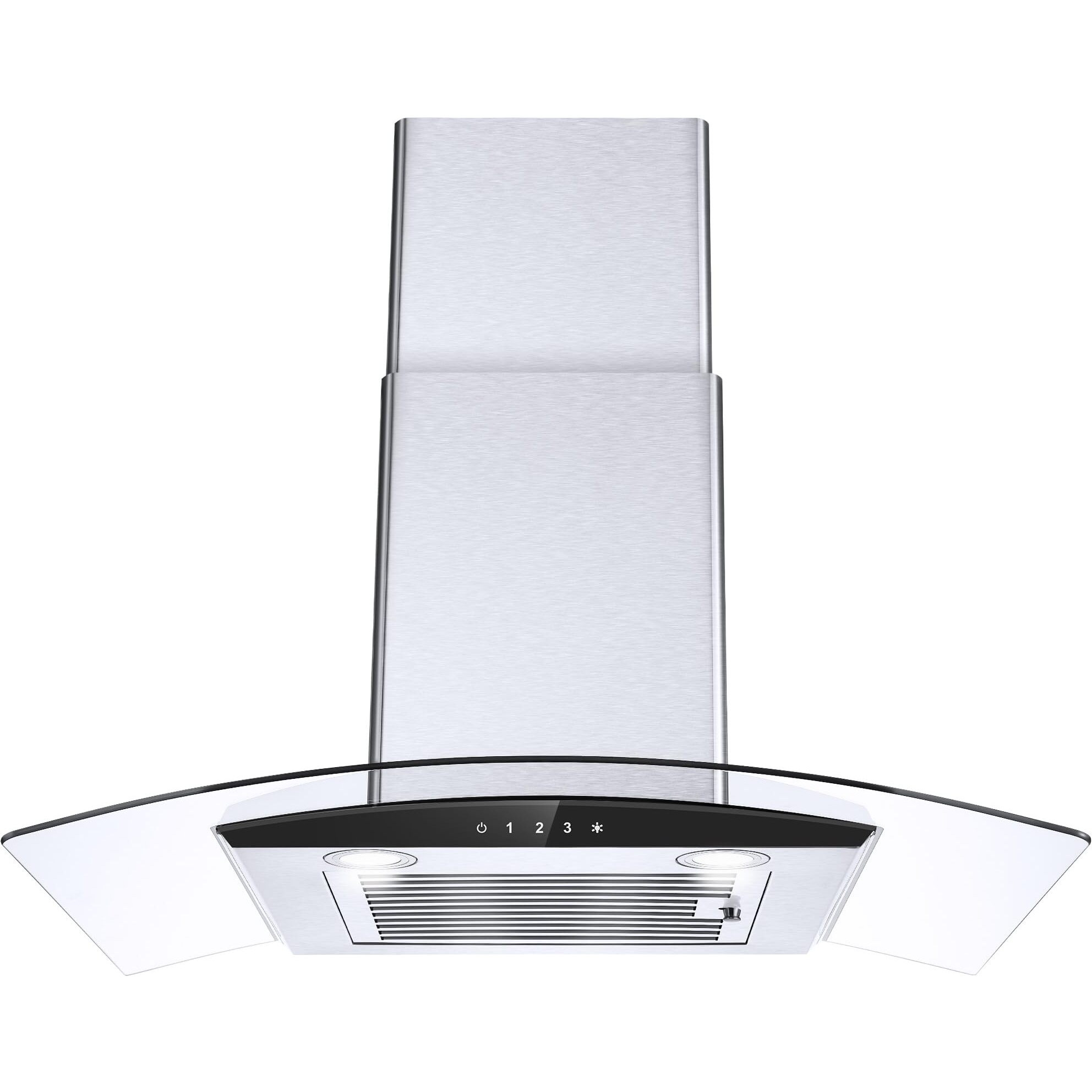 Tieasy Range Hood 30 Inch, 450 Cfm Wall Mount Kitchen Hood With Ducted/Ductless Convertible Stainless Steel Filter Range Hoods 3-Speed Touch Control Led Lights