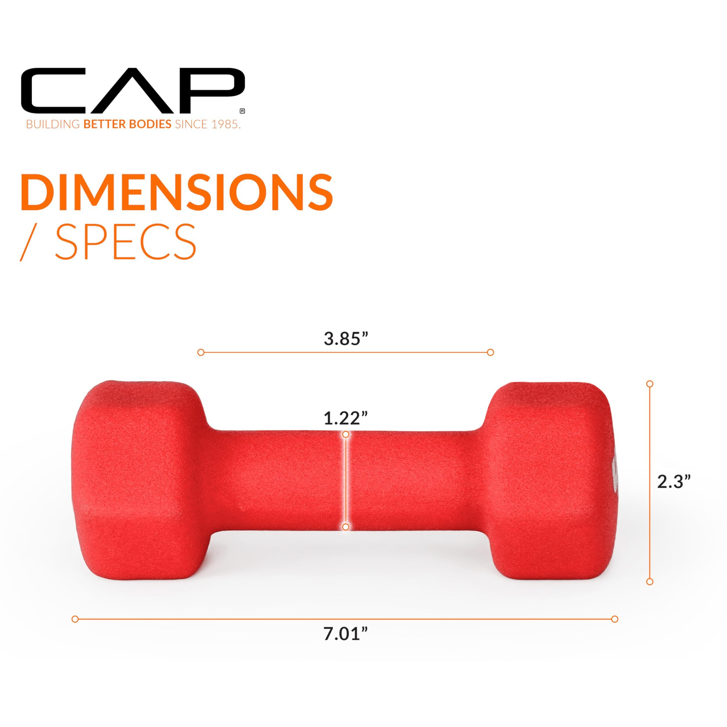 Cap Barbell Neoprene Dumbbell Weights, 4 Lb Pair, Cranberry