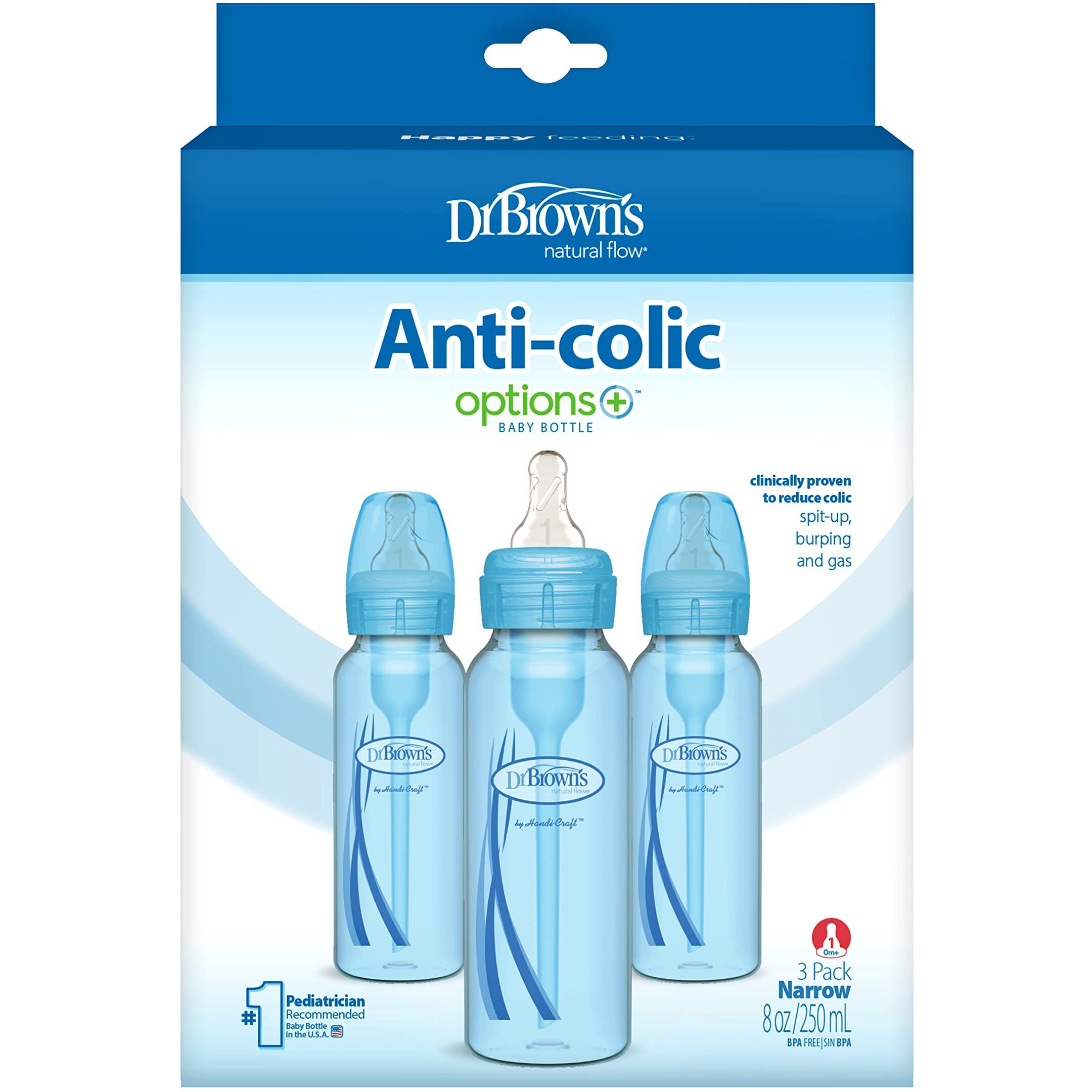 Dr. Brown's Options Baby Bottles, Blue, 8 Ounce