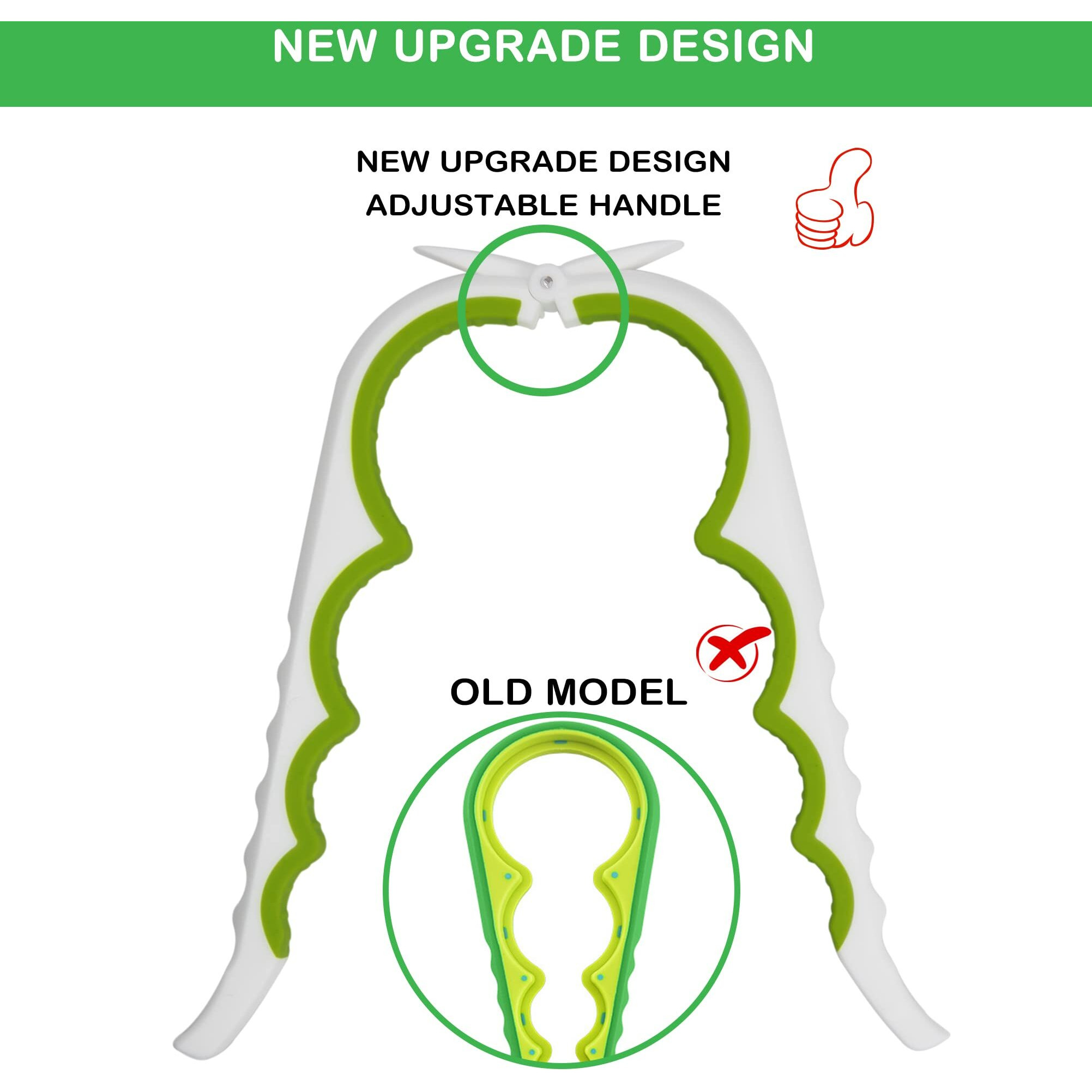 Jar Opener For Weak Hands, Seniors With Arthritis, 5 In 1 Multi Function Bottle Opener Lid Opener For Arthritic Hands With Non Slip Rubber Jar Opener Gripper Pad(3-Piece Set, Green)