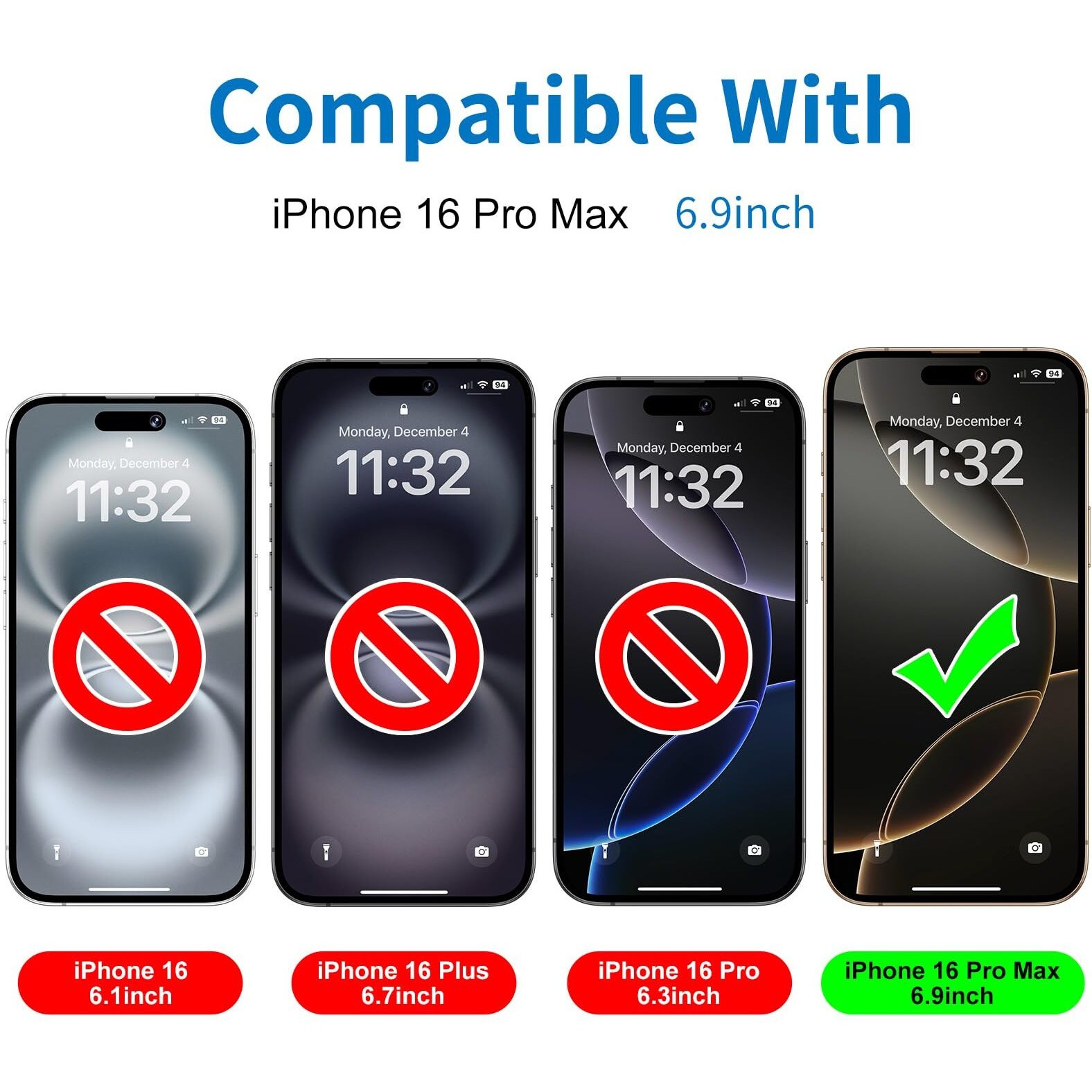 Mothca Matte Glass Screen Protector For Iphone 16 Pro Max (6.9 Inch) Anti-Glare & Anti-Fingerprint Tempered Glass Clear Film, [Easy Installation Frame] Case Friendly, Bubble Free - Smooth As Silk