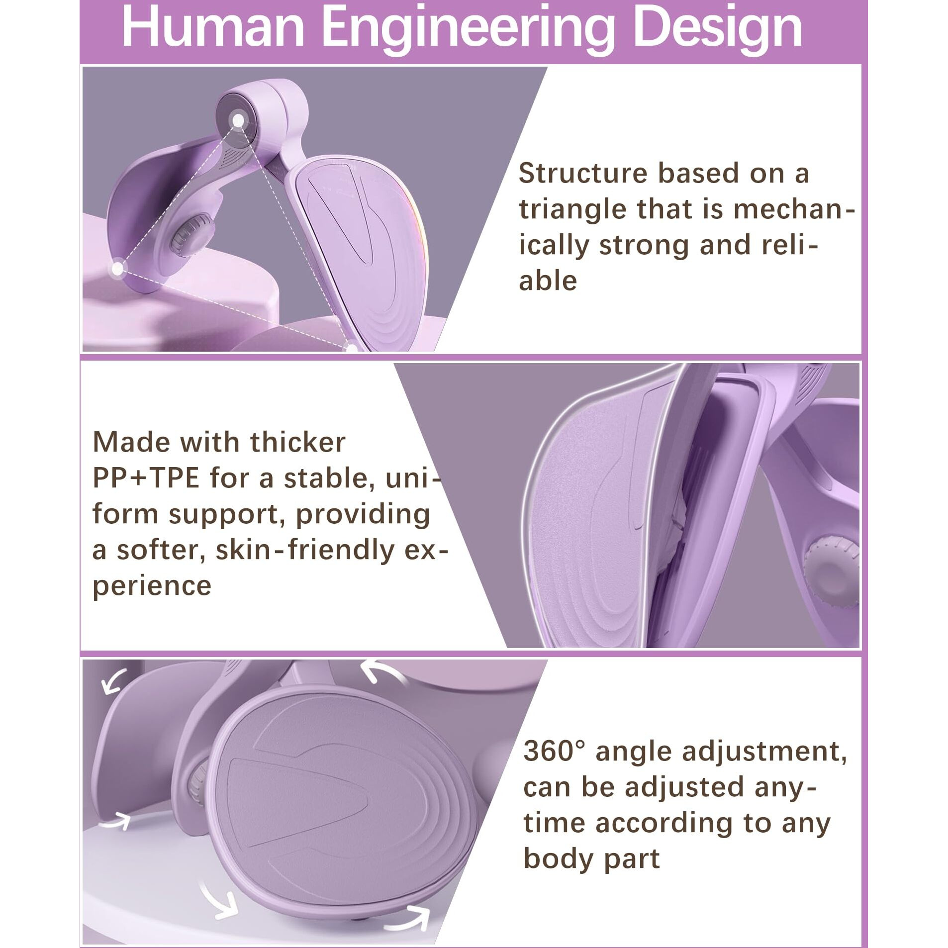 Tinrief Thigh Master Hip Trainer Kegel Exerciser With Resistance Band, Pelvic Floor Trainer, Kegel Trainer For Postpartum Rehabilitation, Trimmer Inner Thigh, Thigh Toner Workout (Purple)