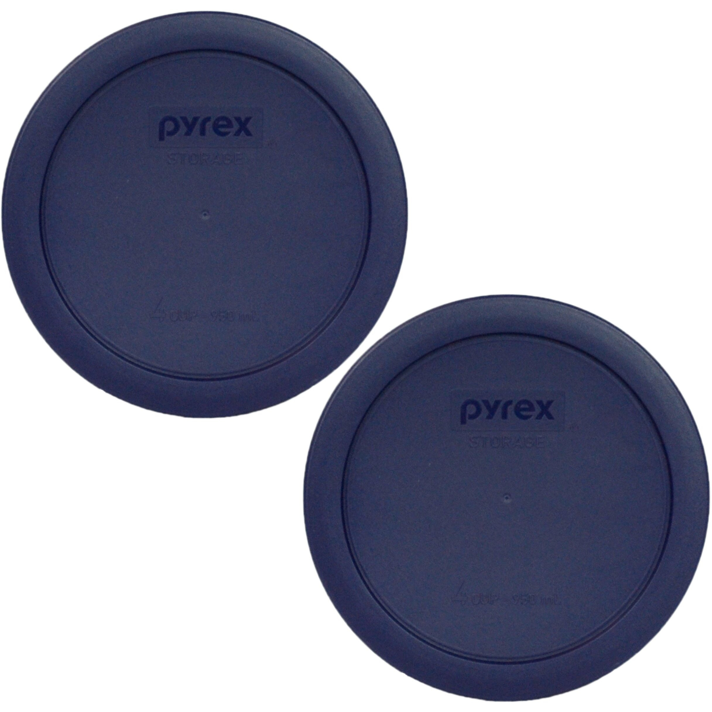 Pyrex 7201-Pc Blue 4-Cup Plastic Food Storage Lid, Made In Usa - 2 Pack