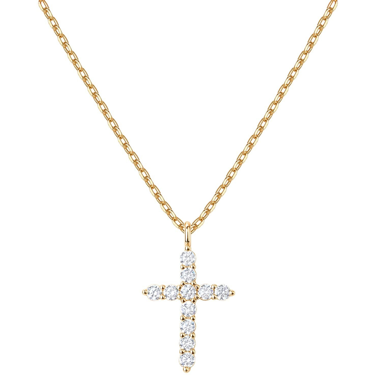 Pavoi 14K Gold Plated Cross Necklace For Women | Cross Pendant | Gold Necklaces For Women