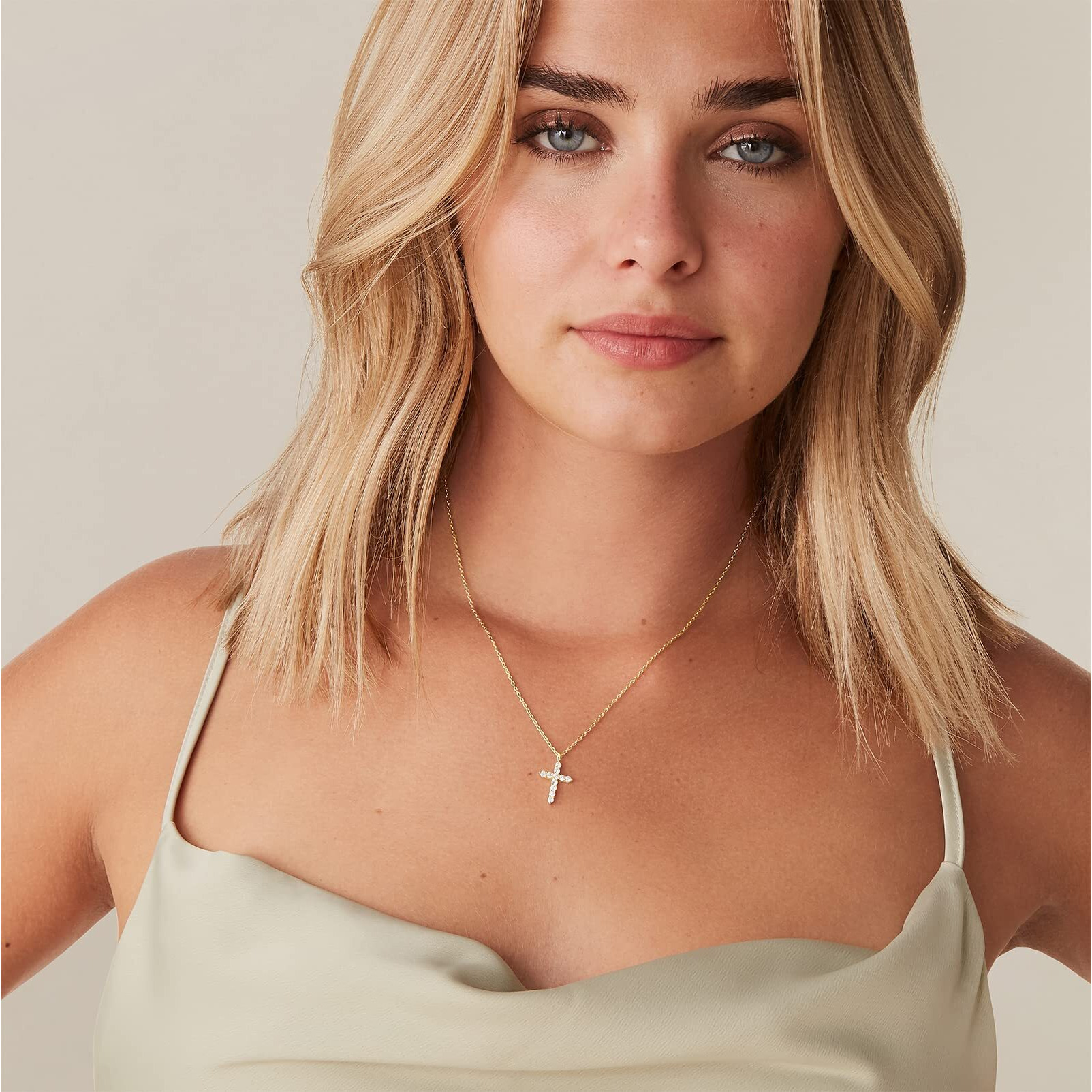 Pavoi 14K Gold Plated Cross Necklace For Women | Cross Pendant | Gold Necklaces For Women