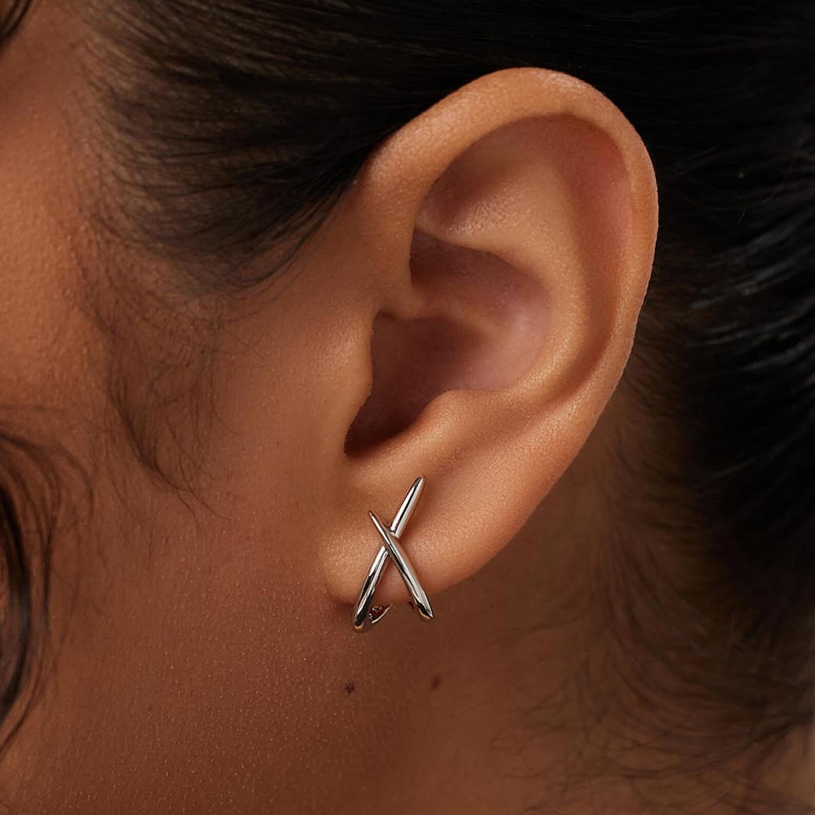 Silver Earrings For Women Trendy,14K White Gold Stud Earrings Dainty Earrings Simple Minimalist Silver Earrings Hypoallergenic Earring For Women Gifts