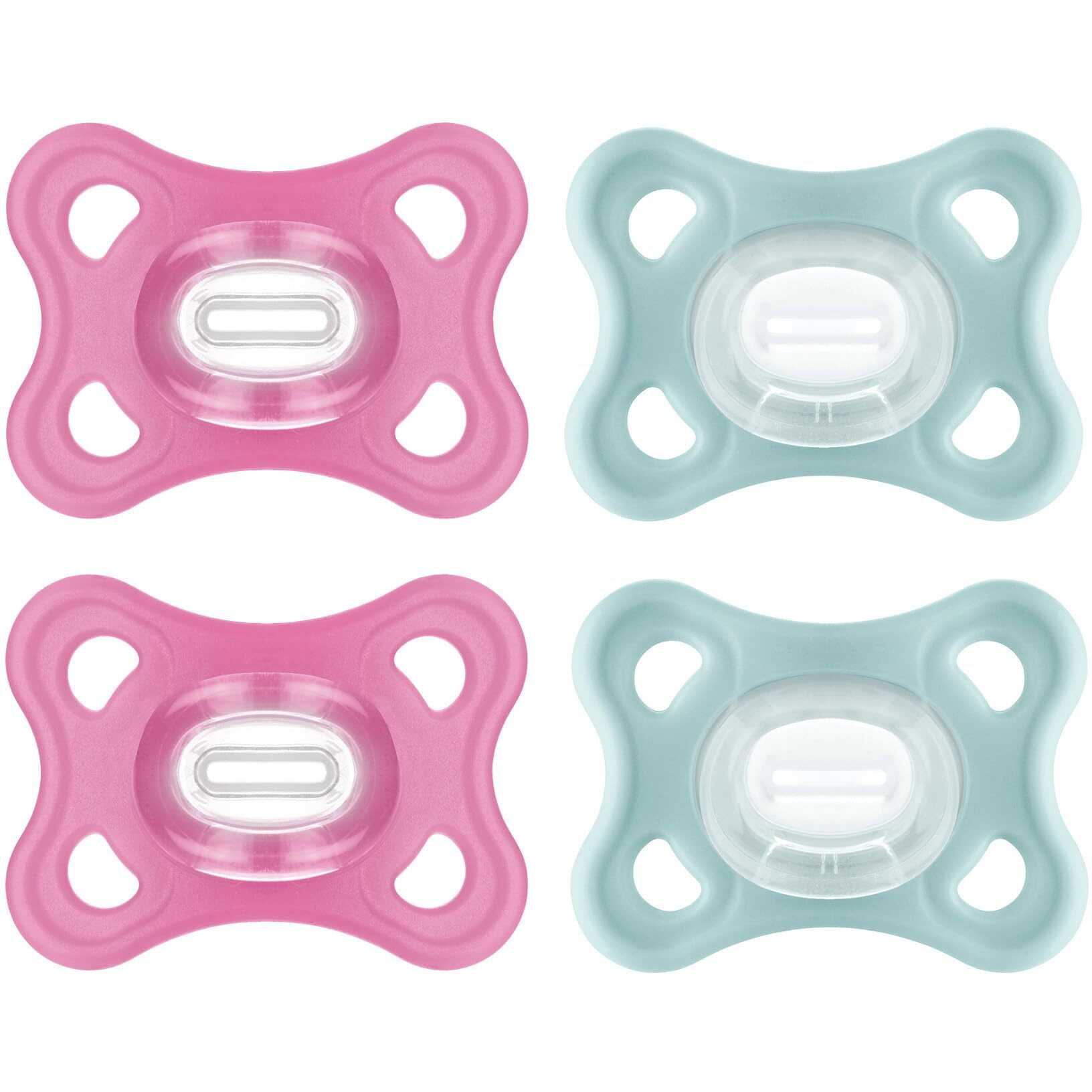 Mam Comfort Pacifiers, Newborn Pacifiers, 4 Count, Mam Pacifiers 3-12 Months, Best Pacifier For Breastfed Babies, Girl Silicone Pacifier