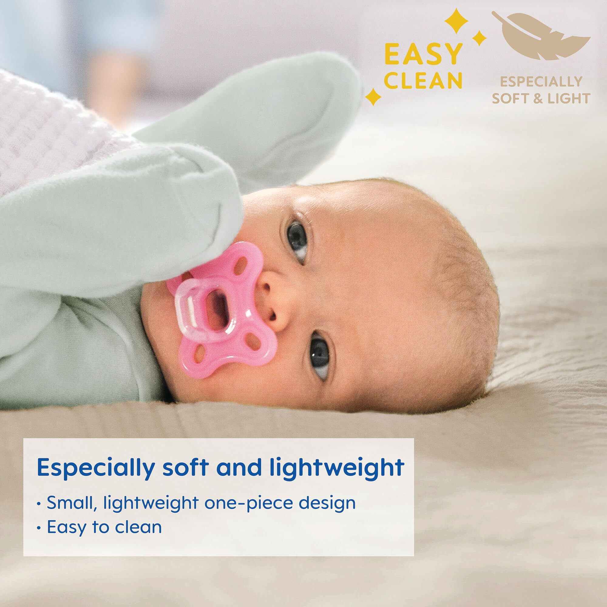 Mam Comfort Pacifiers, Newborn Pacifiers, 4 Count, Mam Pacifiers 3-12 Months, Best Pacifier For Breastfed Babies, Girl Silicone Pacifier