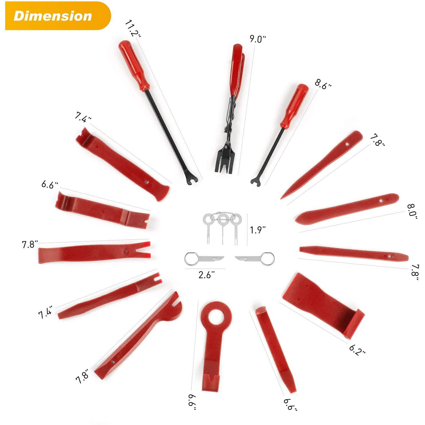 Gooacc 19Pcs Trim Removal Tool Set Panel Fastener Clips Removal Automotive Plastic Upholstery Pliers Removal Install Removal Car Tool With Storage Bag For Trim Panel Audio Clip Pliers Terminal