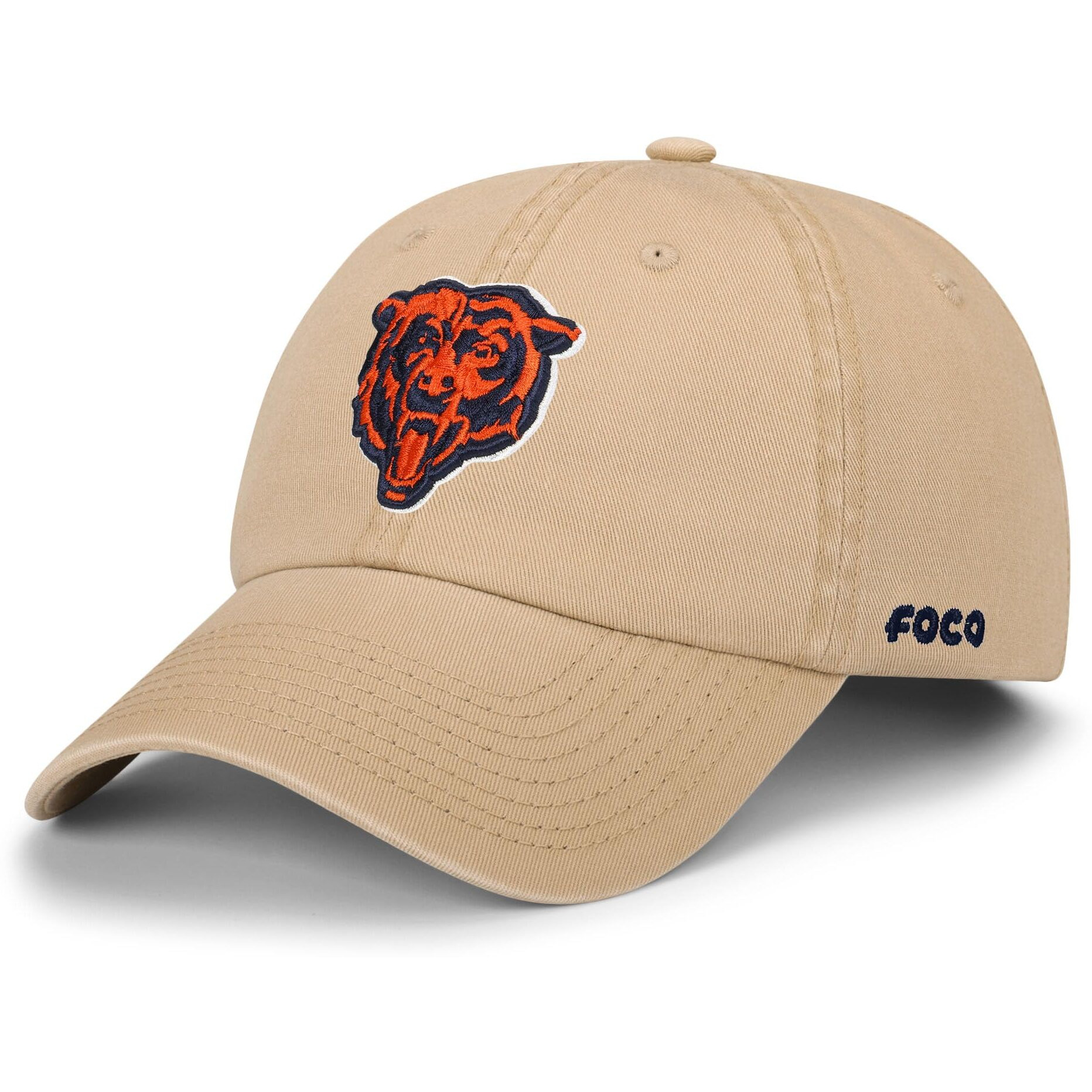 Foco Men's Chicago Bears-Khaki Cap Nfl Logo Casual Hat, Team Color