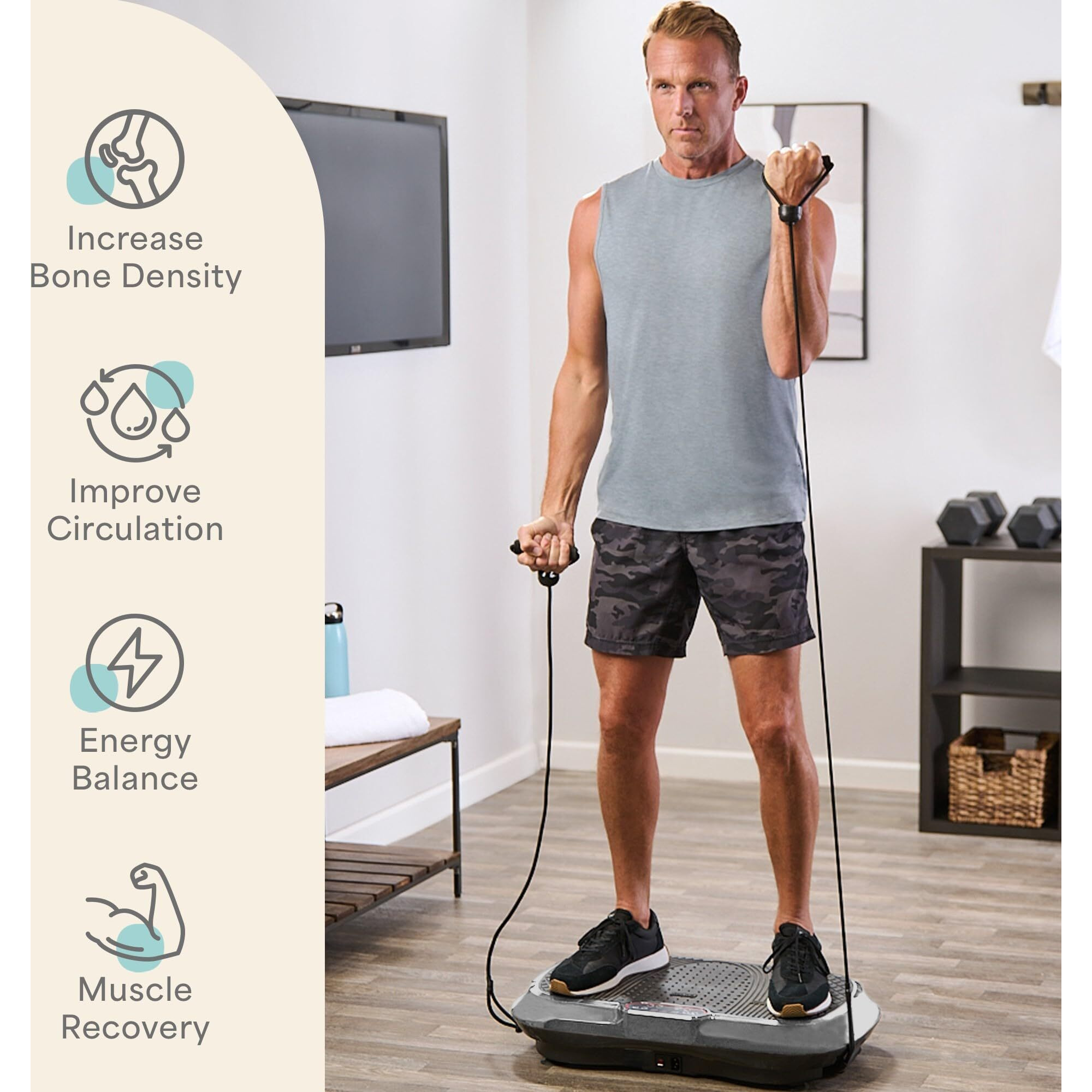 Lifepro Waver Vibration Plate Exercise Machine - Whole Body Workout Vibration Fitness Platform W/ Loop Bands - Home Training Equipment For Weight Loss & Toning